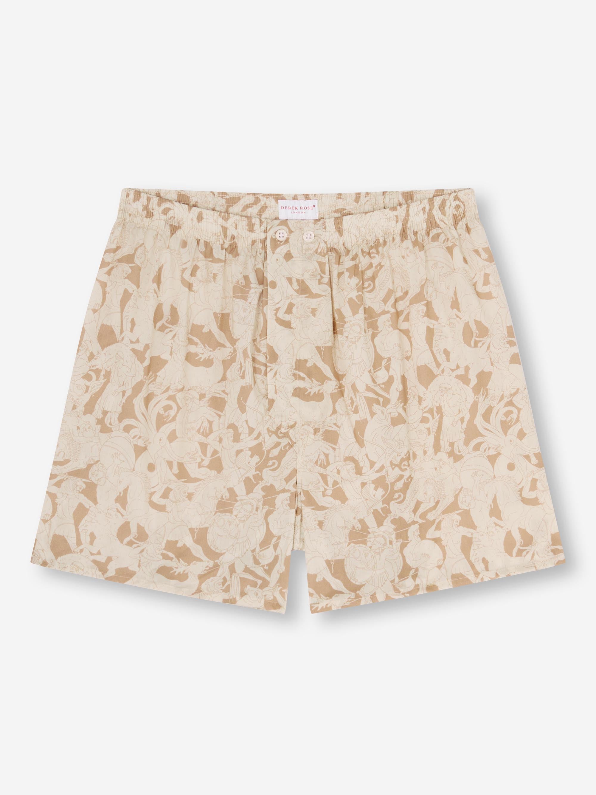 Men's Classic Fit Boxers Ledbury 73 Cotton Batiste Sand