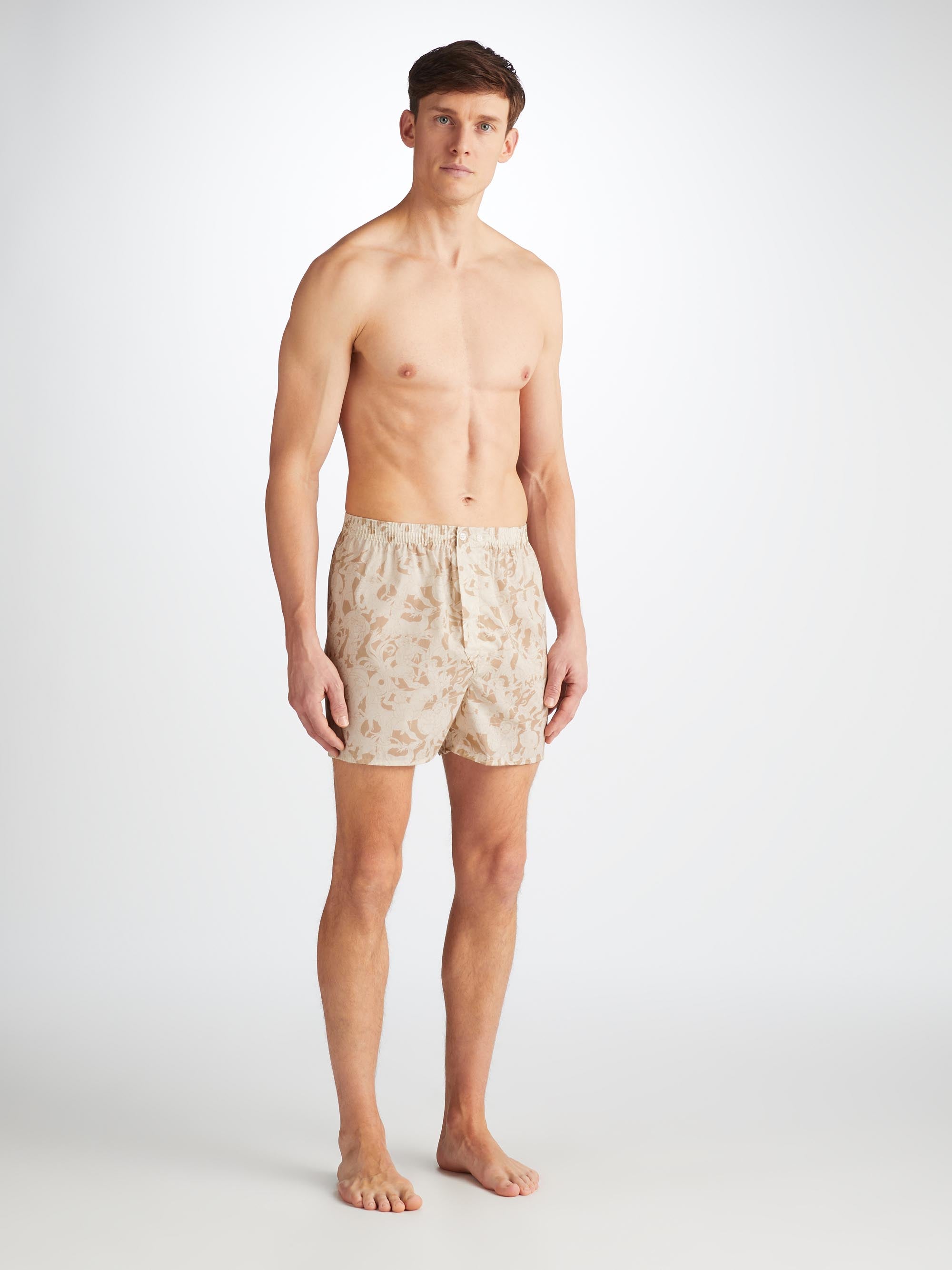 Men's Classic Fit Boxers Ledbury 73 Cotton Batiste Sand