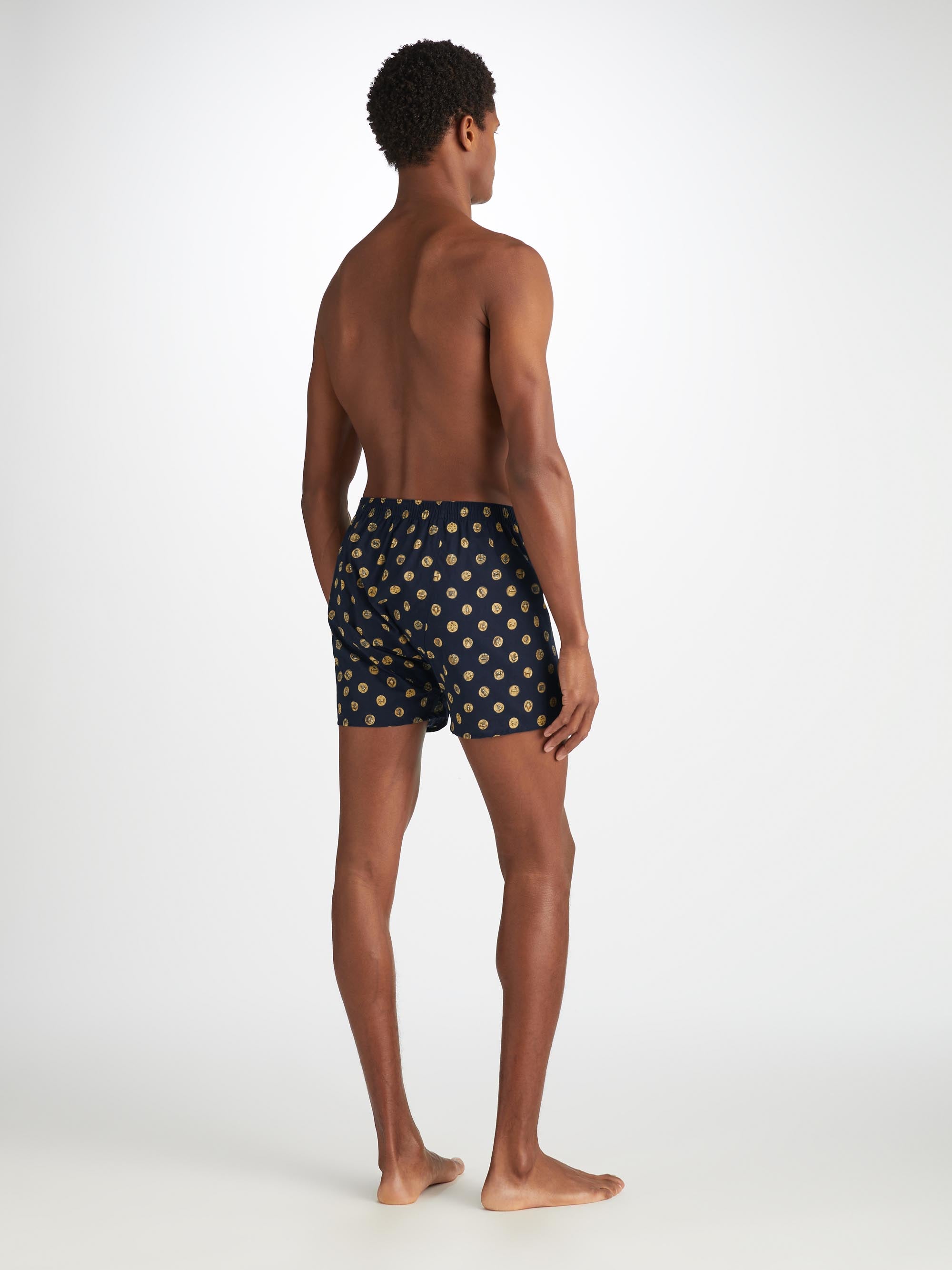 Men's Classic Fit Boxers Ledbury 78 Cotton Batiste Navy