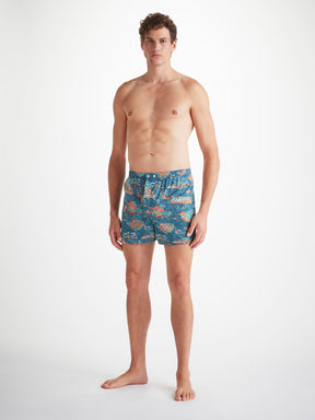 Men's Classic Fit Boxers Cotton Batiste Multi Fisherman's Scenic Print 