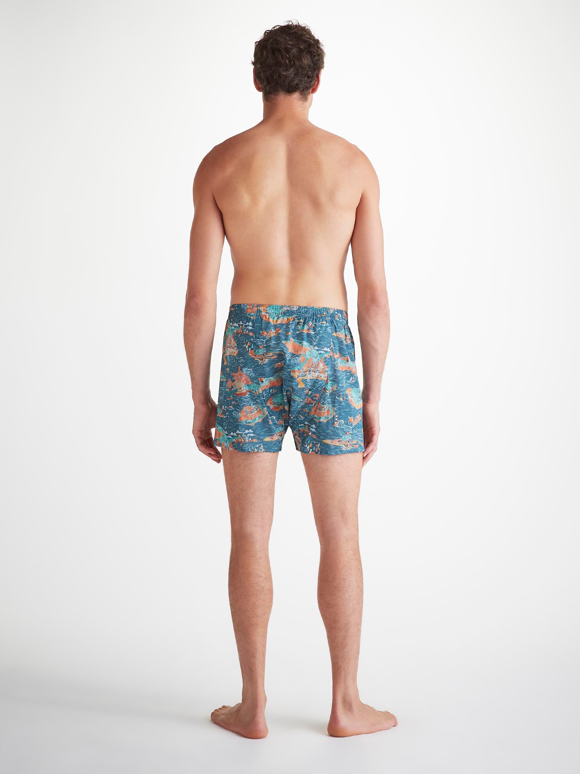 Men's Classic Fit Boxers Cotton Batiste Multi Fisherman Print