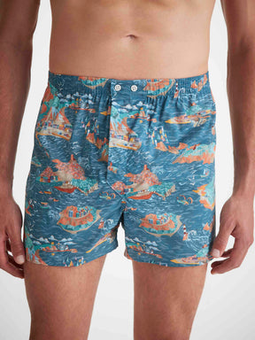 Men's Classic Fit Boxers Cotton Batiste Multi Fisherman Print