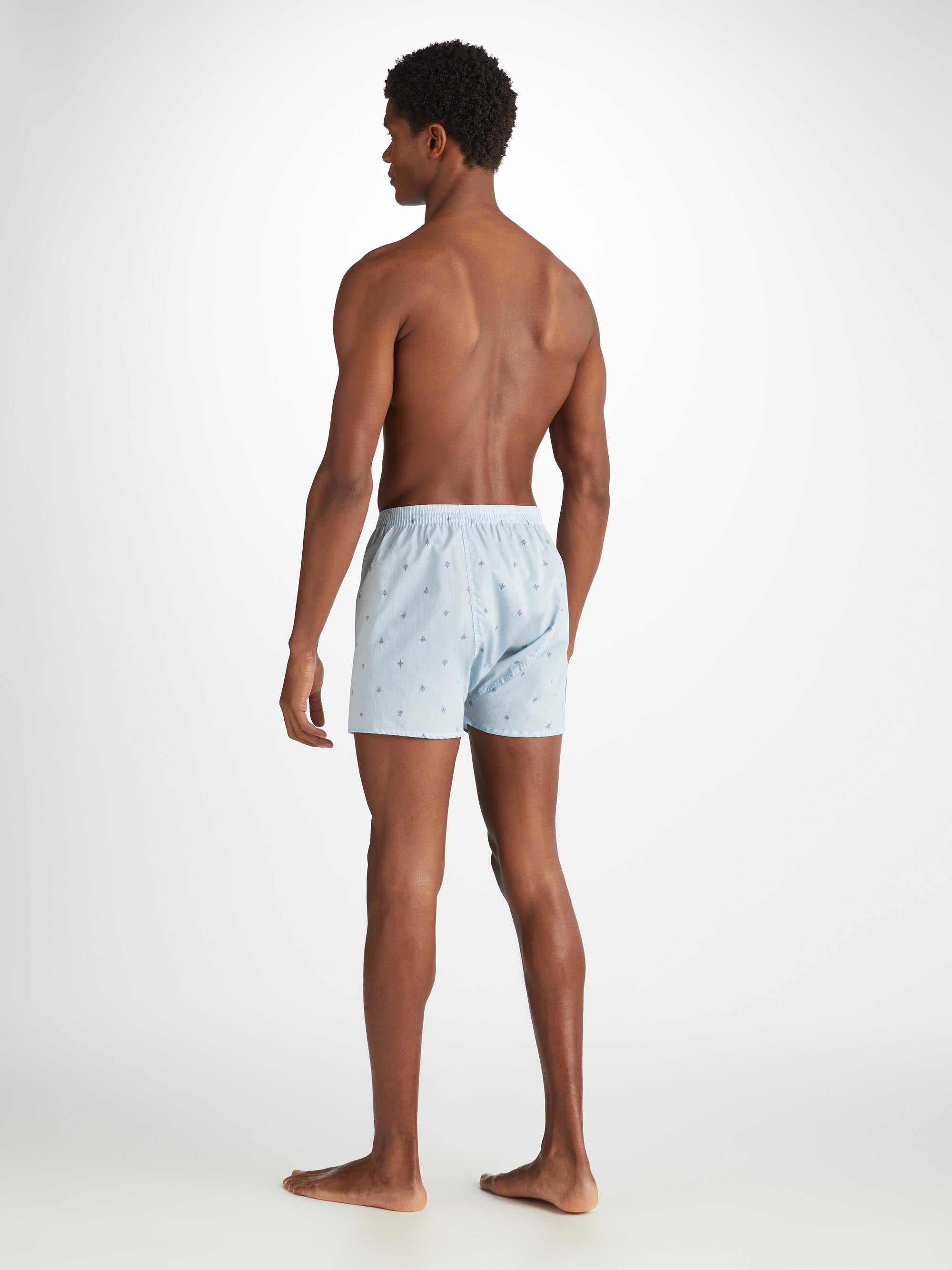 Men's Classic Fit Boxers Nelson 100 Cotton Batiste Blue