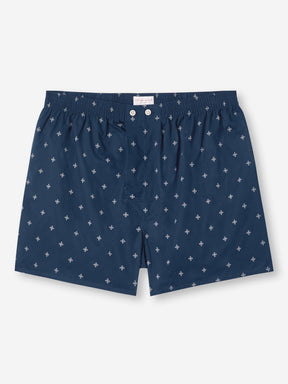 Men's Classic Fit Boxers Nelson 102 Cotton Batiste Navy