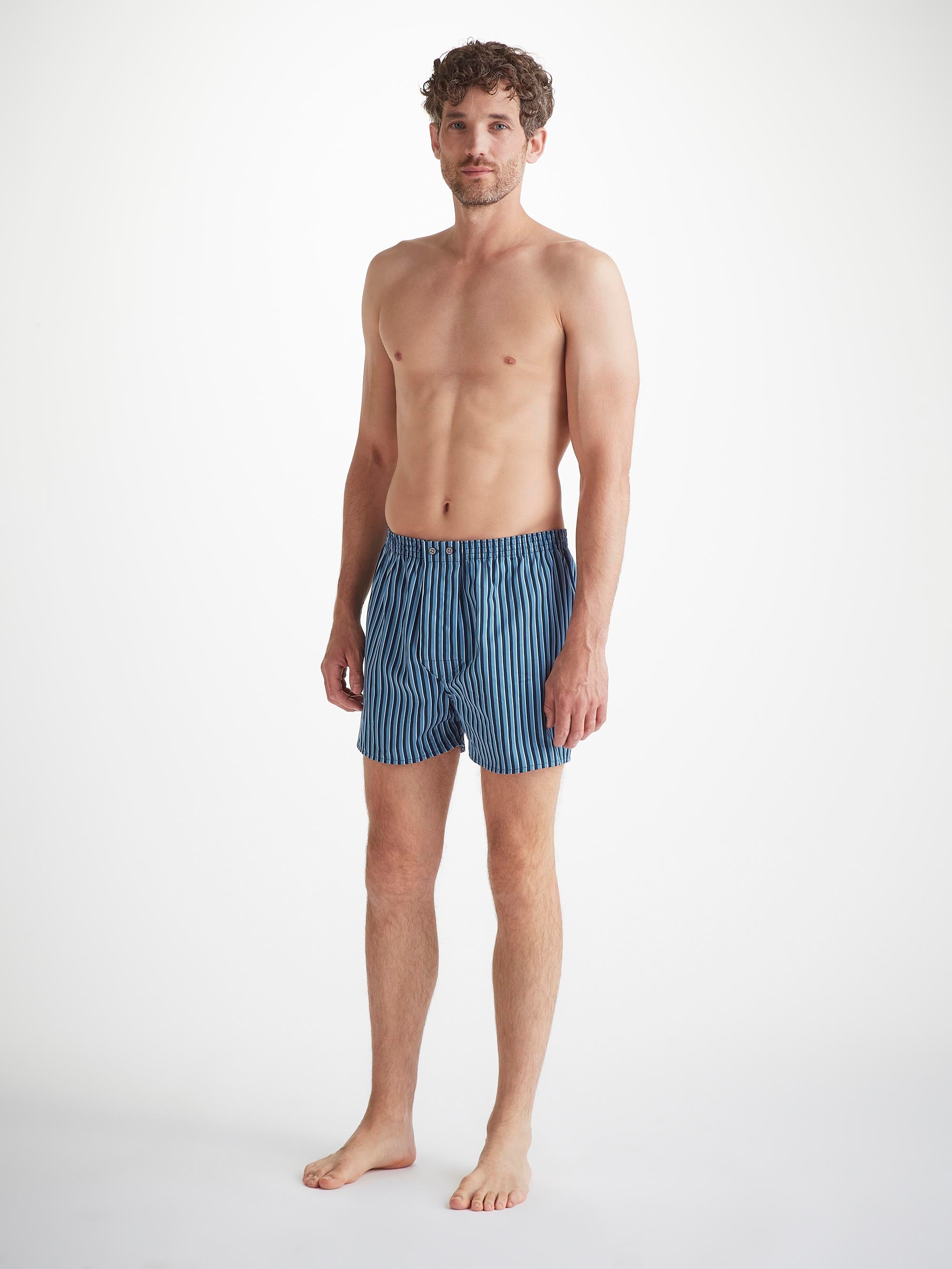 Men's Classic Fit Boxers Wellington 58 Cotton Blue