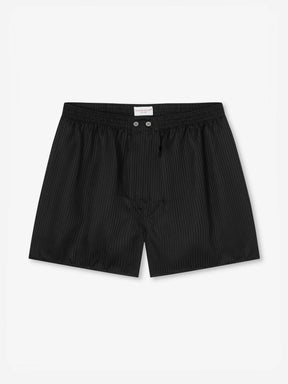 Men's Classic Fit Boxers Woburn Silk Satin Black