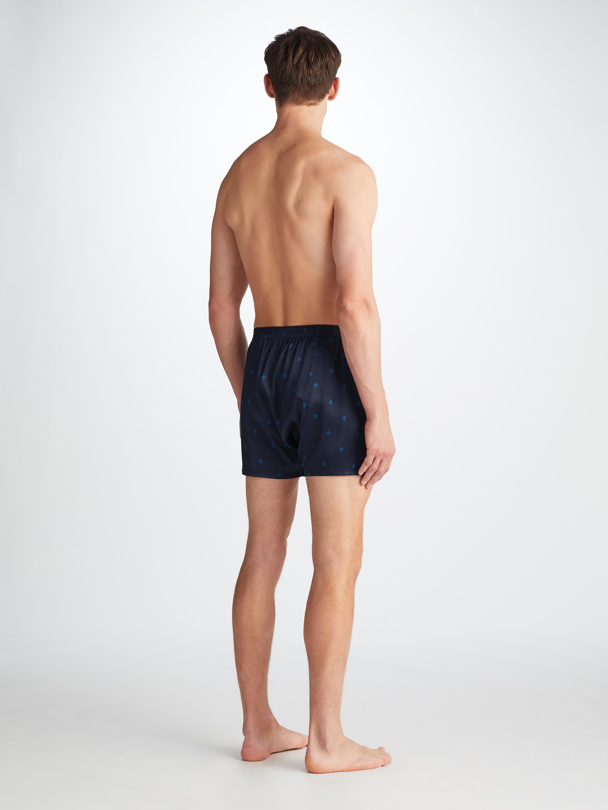 Men's Classic Fit Boxers Brindisi 106 Silk Satin Navy