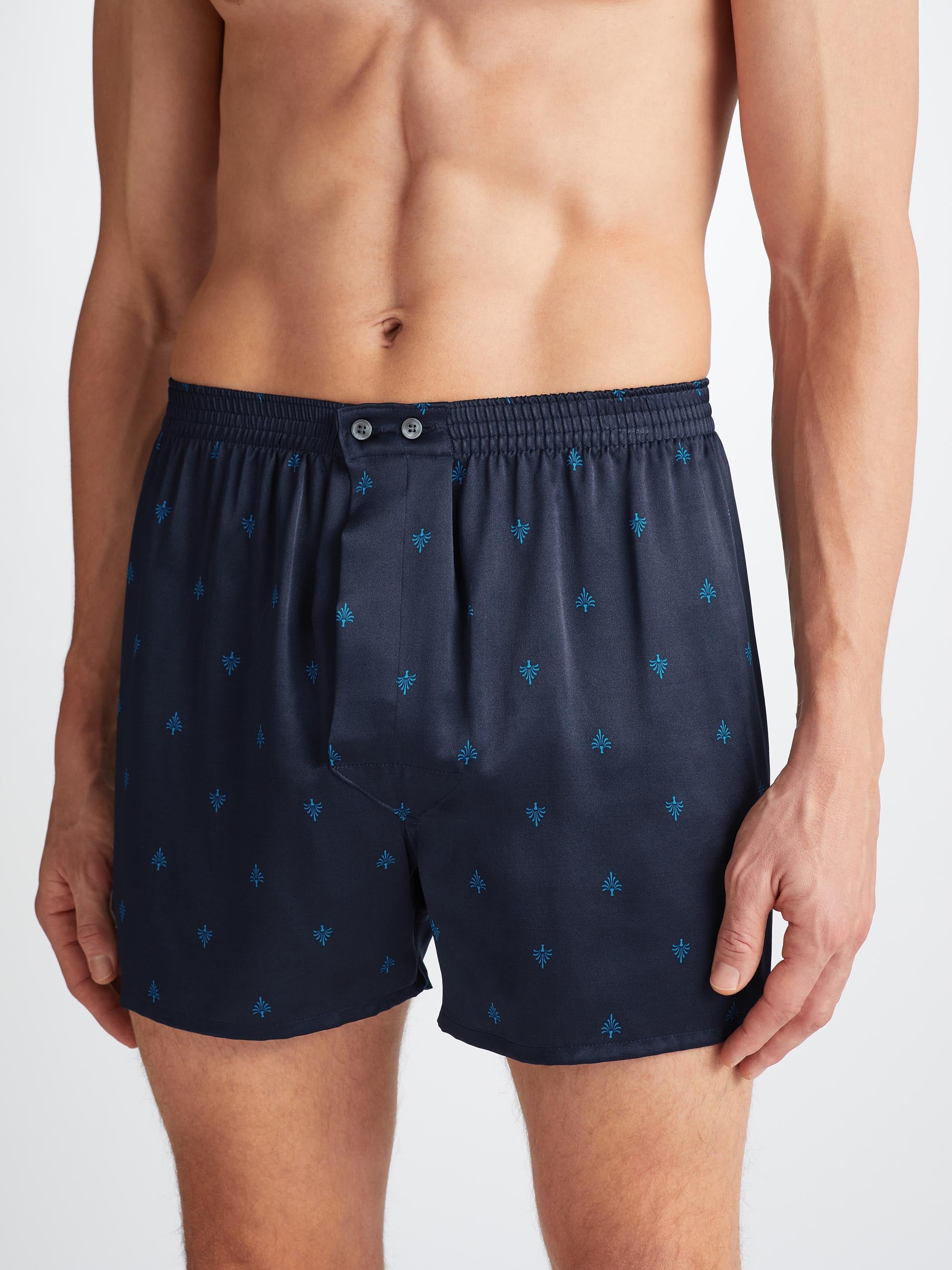 Men's Classic Fit Boxers Brindisi 106 Silk Satin Navy