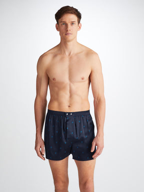 Men's Classic Fit Boxers Brindisi 106 Silk Satin Navy