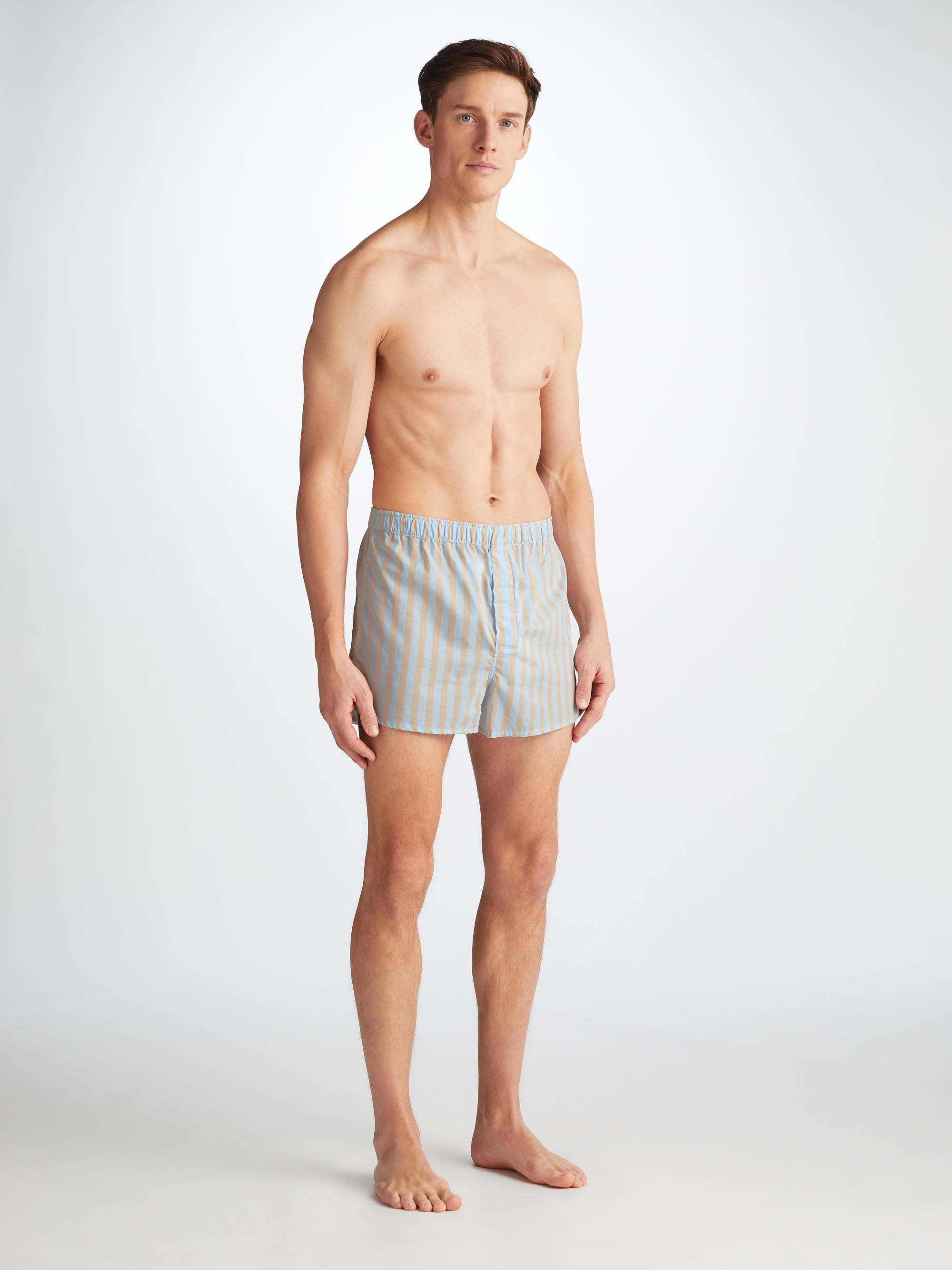 Men's Modern Fit Boxers Amalfi 20 Cotton Batiste Blue