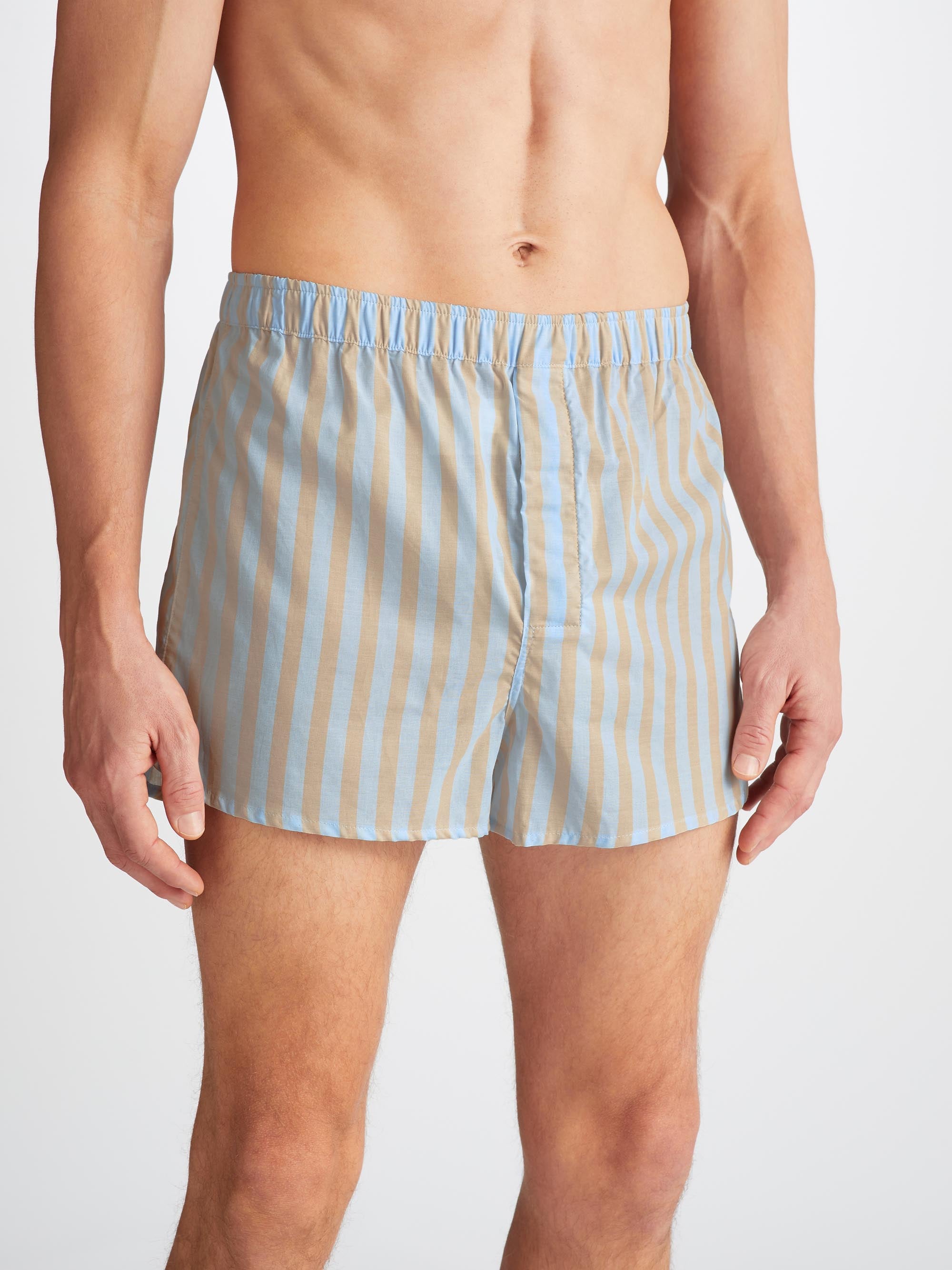 Men's Modern Fit Boxers Amalfi 20 Cotton Batiste Blue