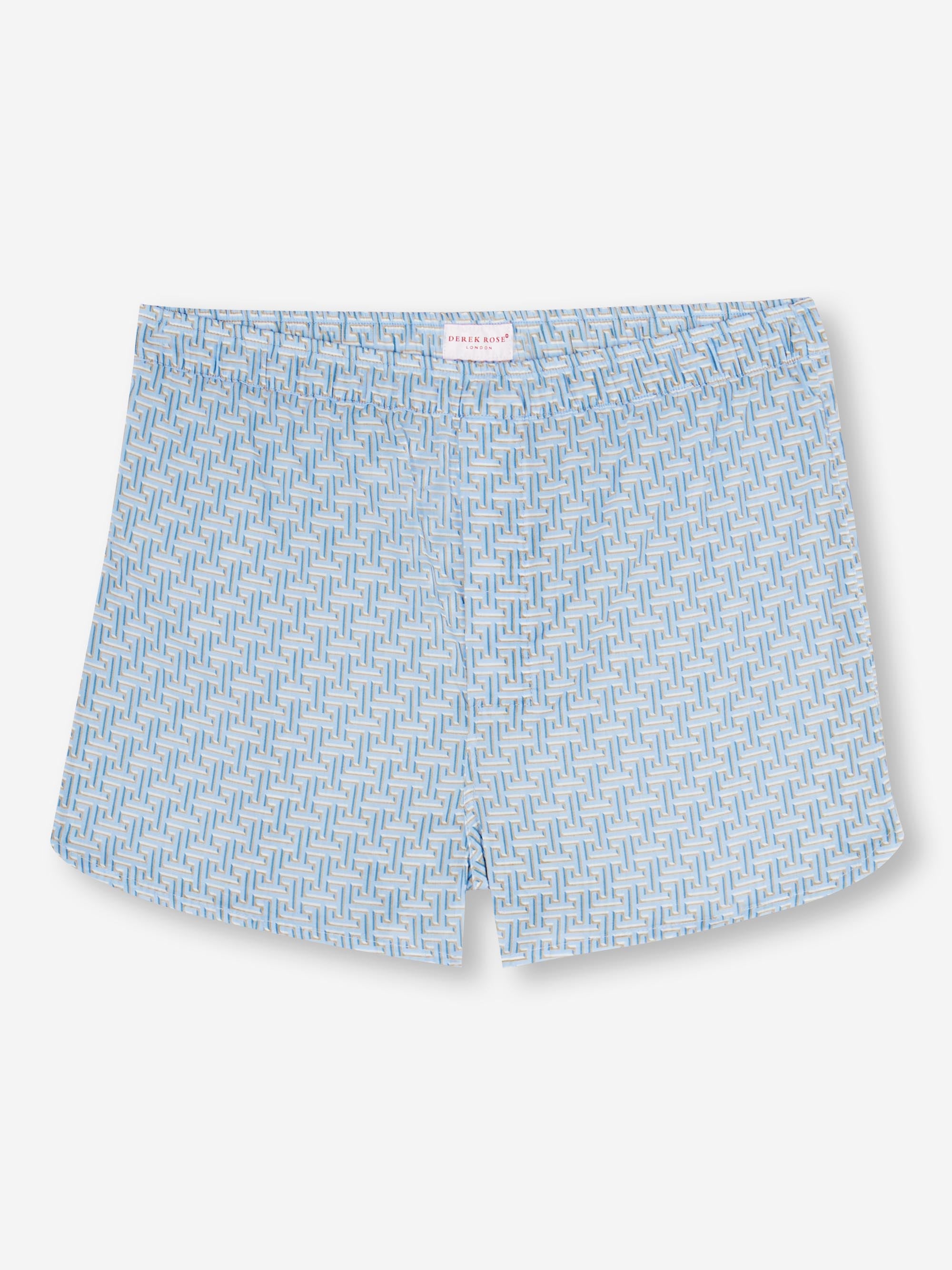 Men's Modern Fit Boxers Ledbury 72 Cotton Batiste Blue