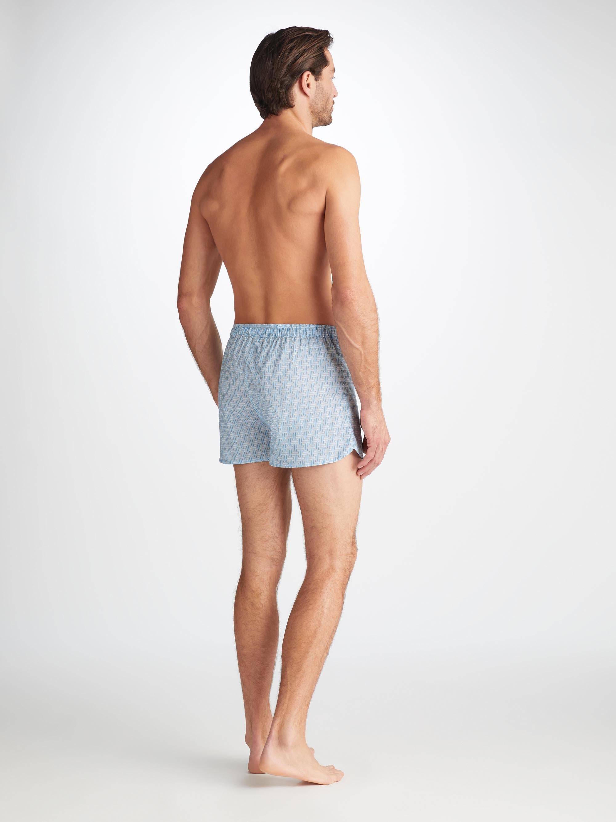 Men's Modern Fit Boxers Ledbury 72 Cotton Batiste Blue