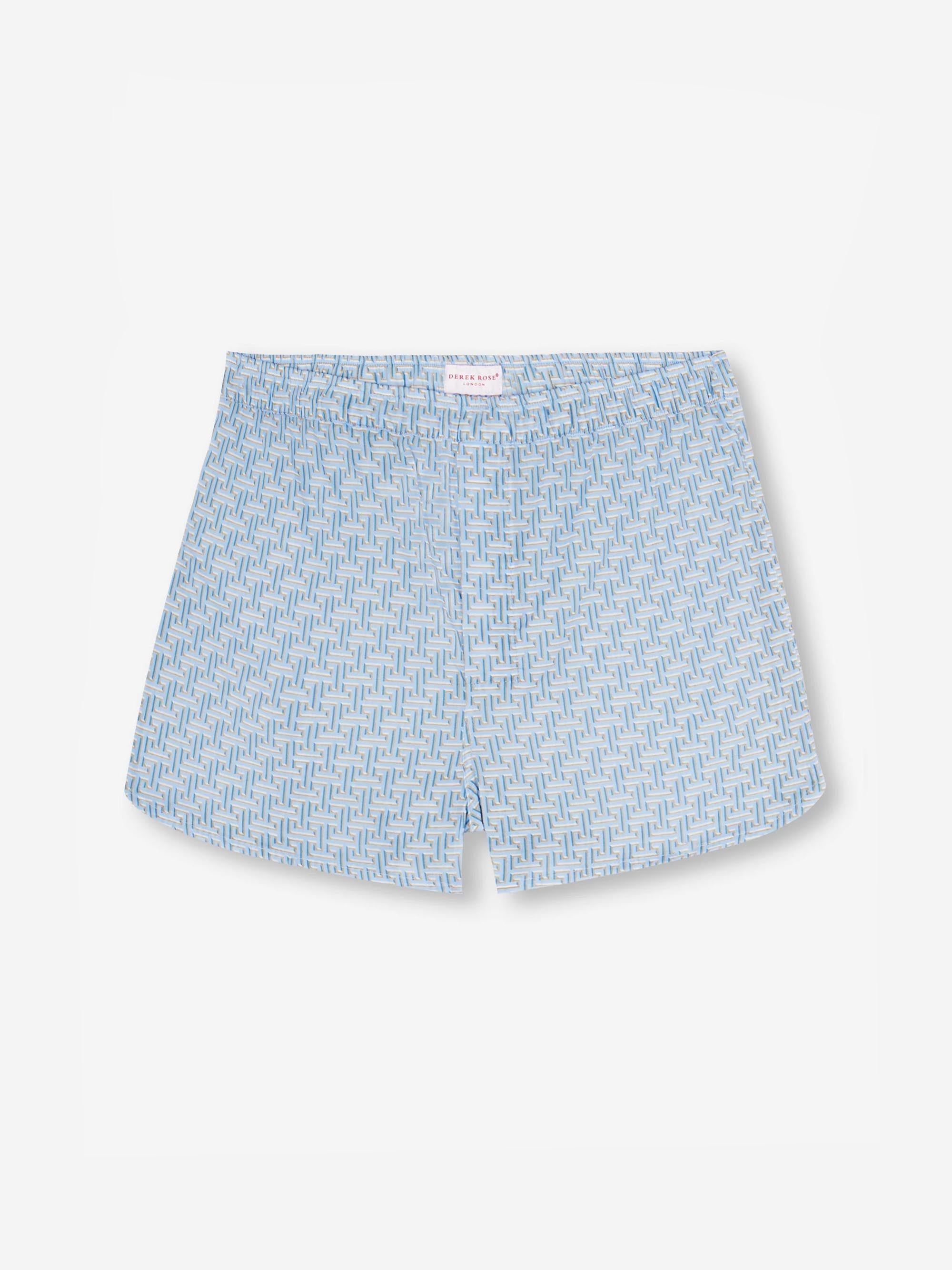 Men's Modern Fit Boxers Ledbury 72 Cotton Batiste Blue