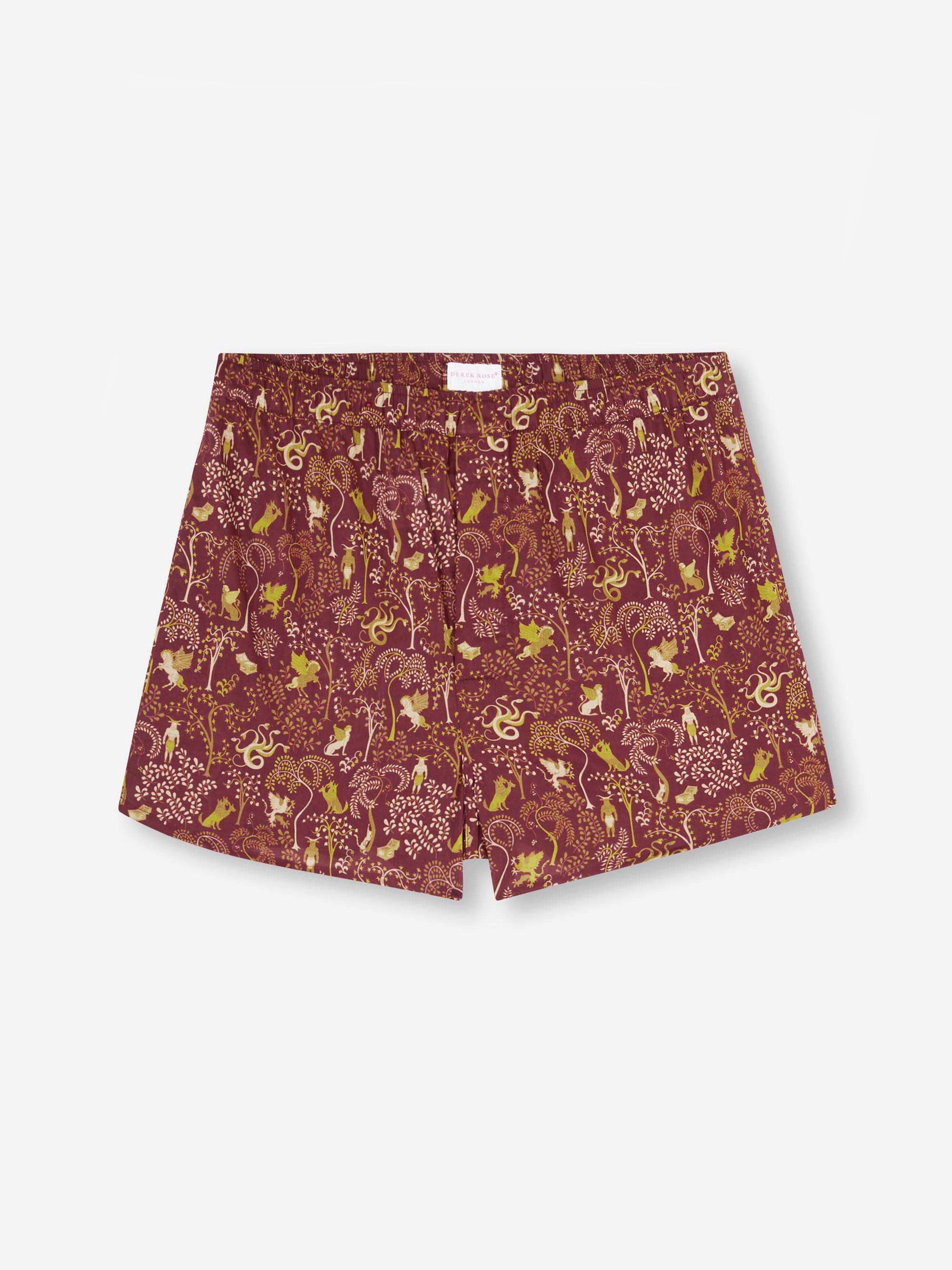 Men's Modern Fit Boxers Ledbury 74 Cotton Batiste Burgundy