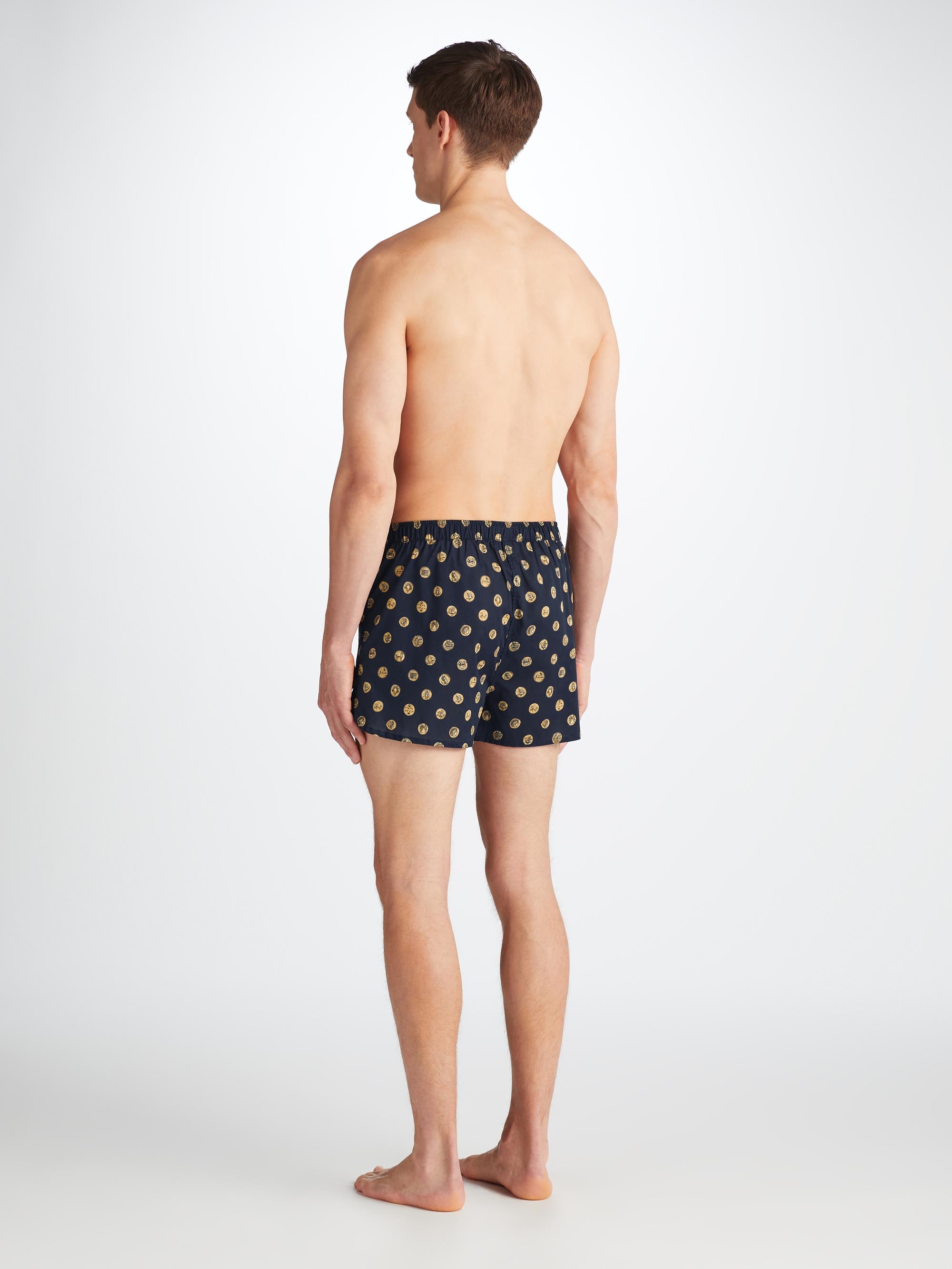 Men's Modern Fit Boxers Ledbury 78 Cotton Batiste Navy