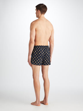 Men's Modern Fit Boxers Ledbury 78 Cotton Batiste Navy