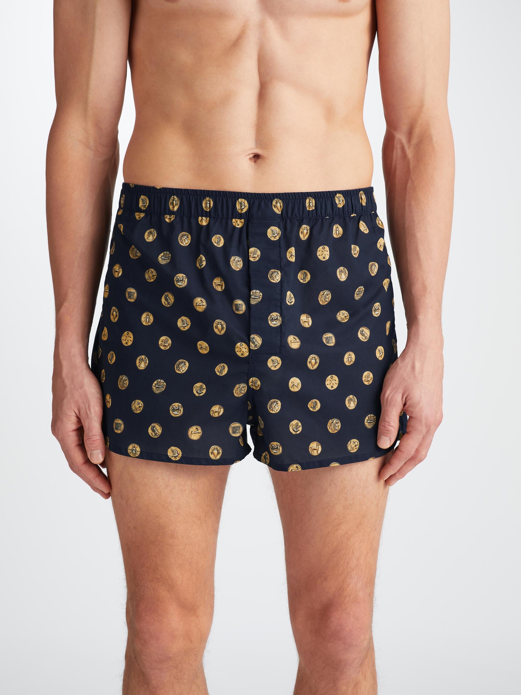 Men's Modern Fit Boxers Ledbury 78 Cotton Batiste Navy