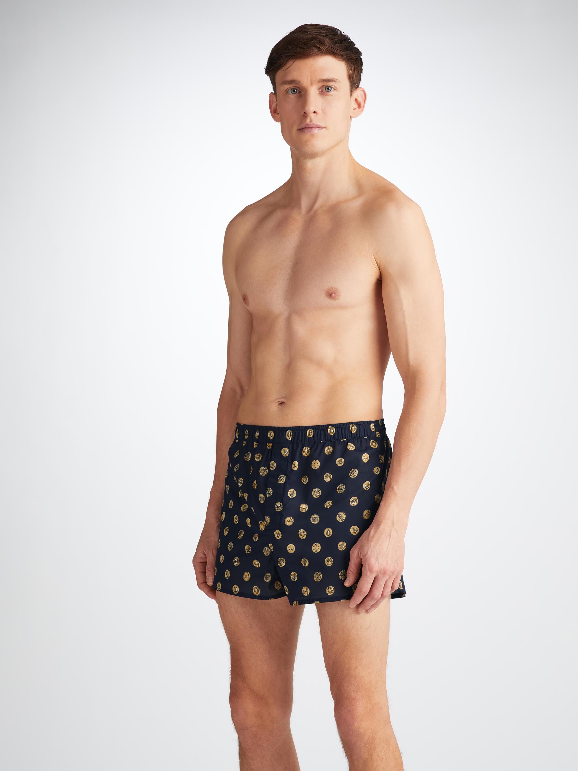 Men's Modern Fit Boxers Ledbury 78 Cotton Batiste Navy