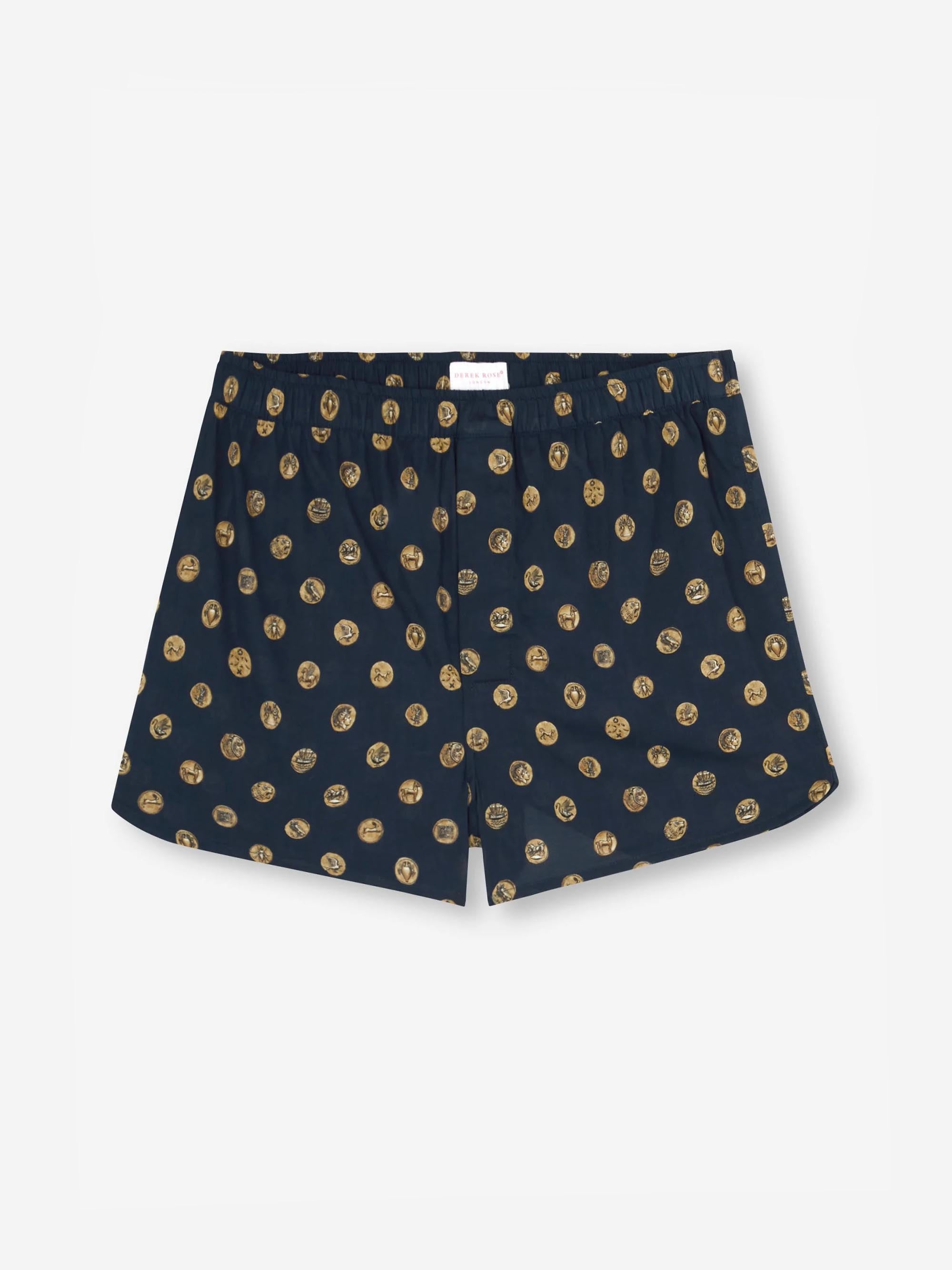 Men's Modern Fit Boxers Ledbury 78 Cotton Batiste Navy