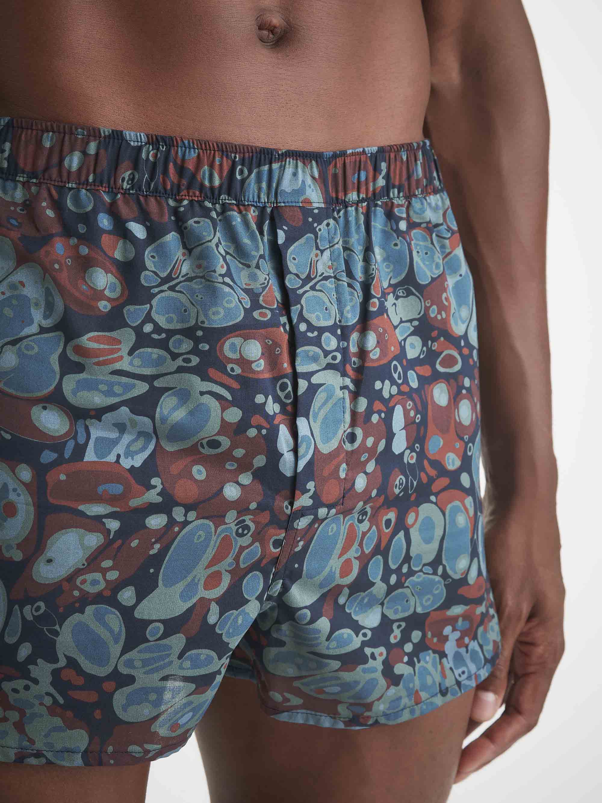 Men's Modern Fit Boxers Cotton Batiste Multi Marble Print