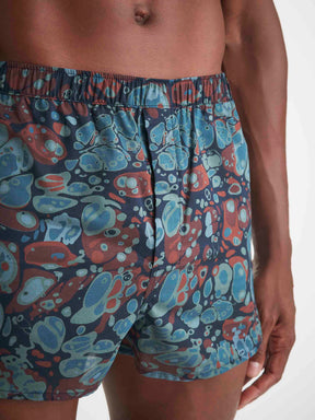 Men's Modern Fit Boxers Cotton Batiste Multi Marble Print