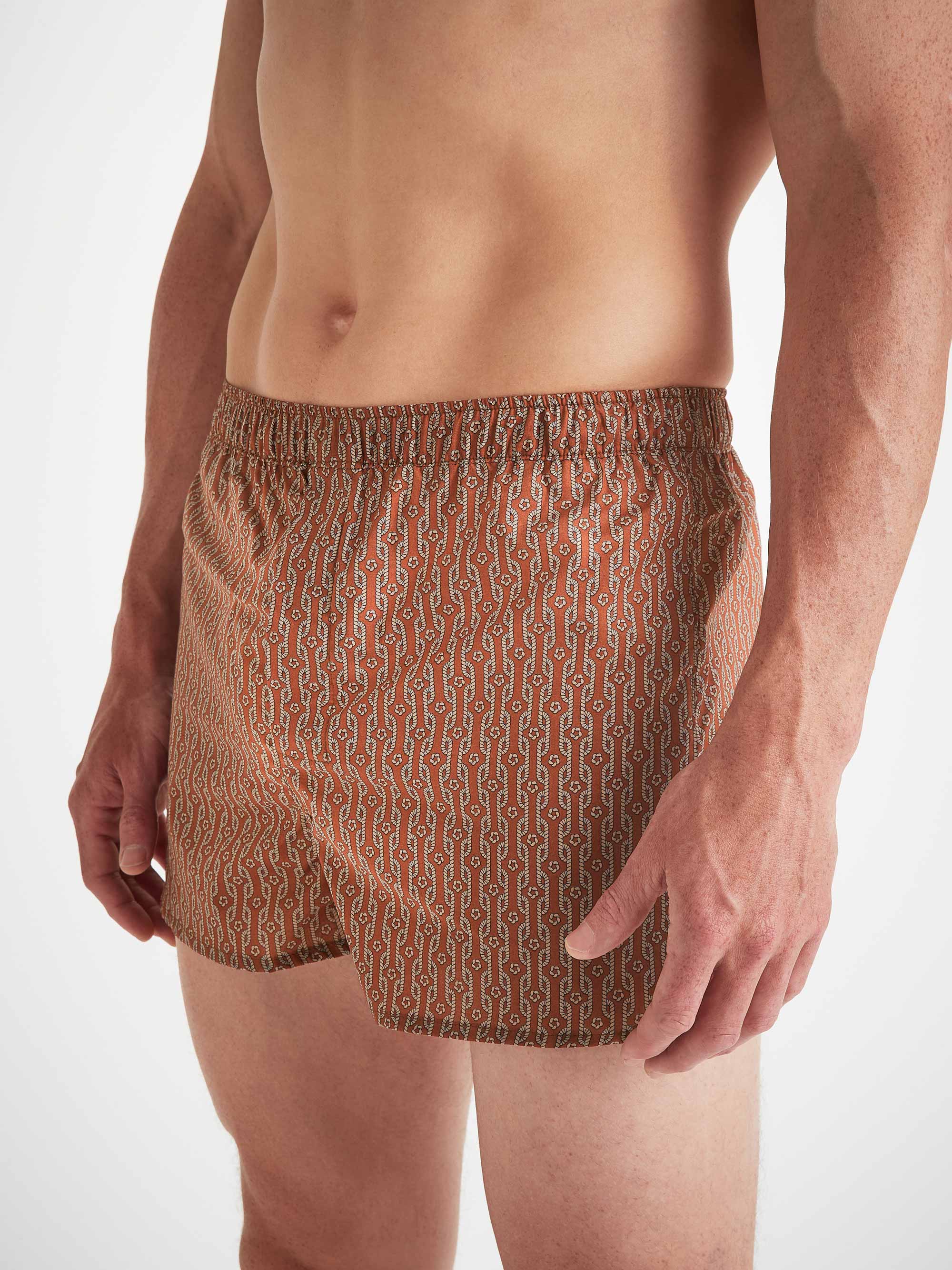 Men's Modern Fit Boxers Cotton Batiste Red Rope Print