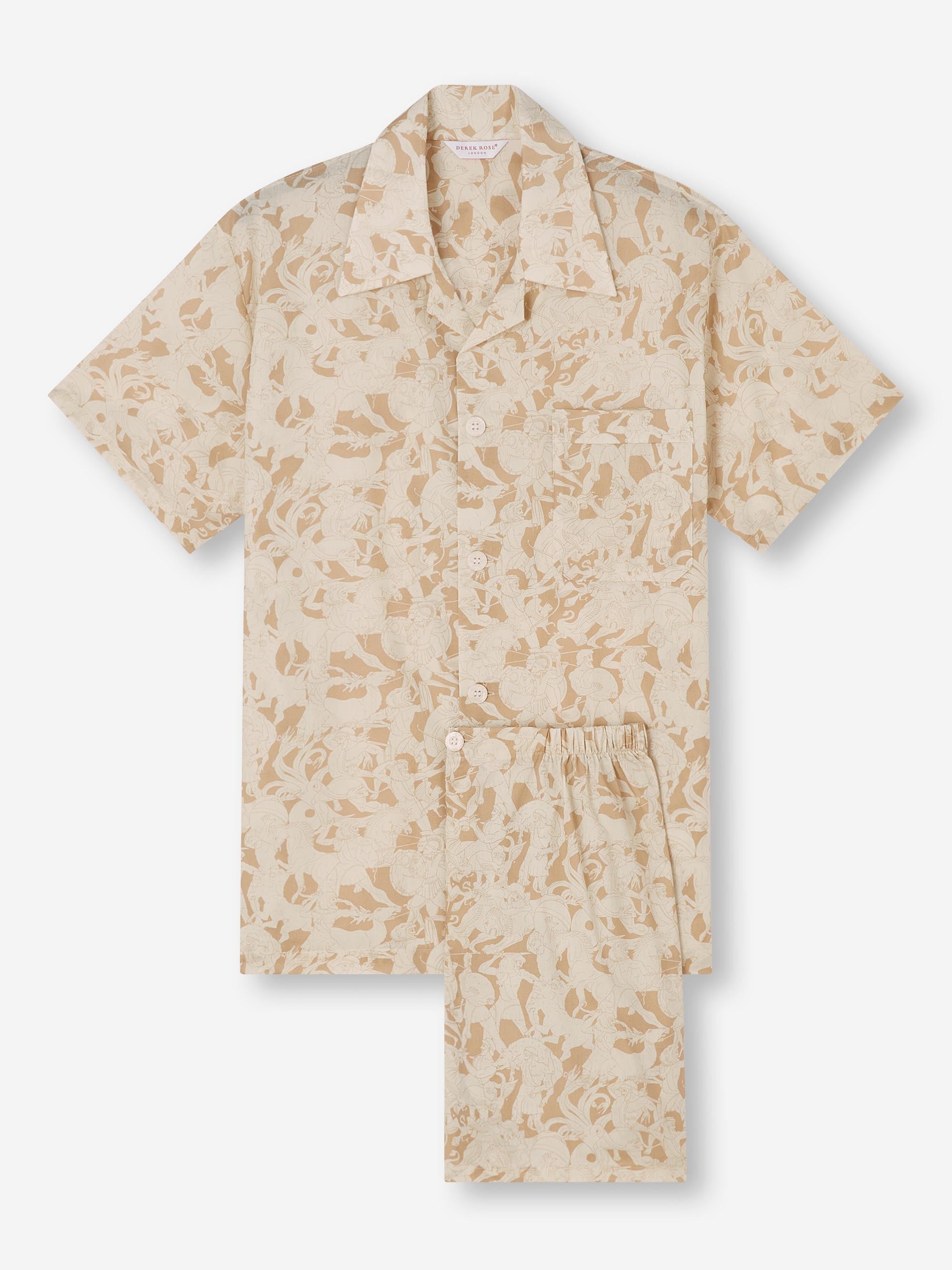 Men's Short Pyjamas Ledbury 73 Cotton Batiste Sand