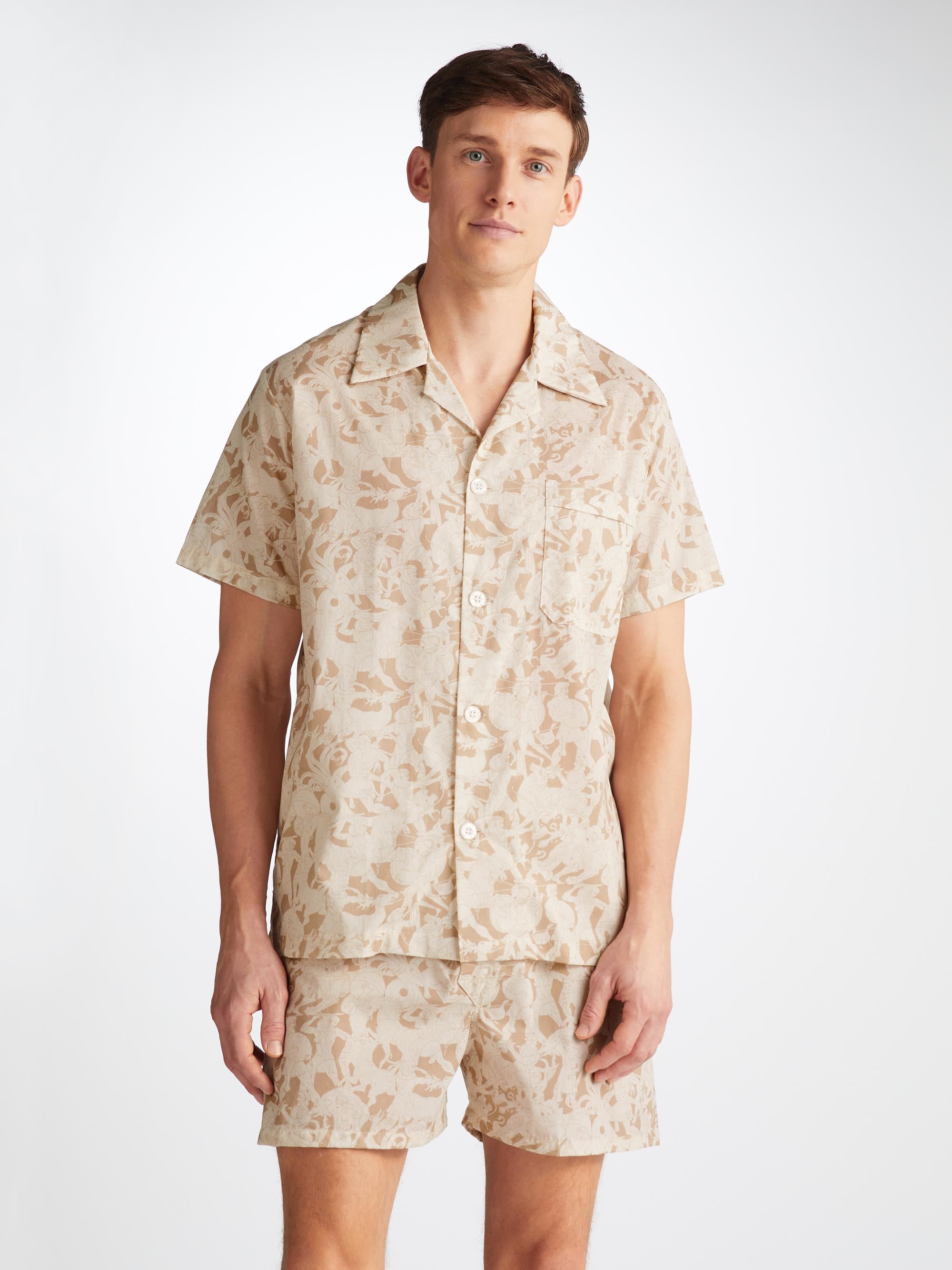 Men's Short Pyjamas Ledbury 73 Cotton Batiste Sand