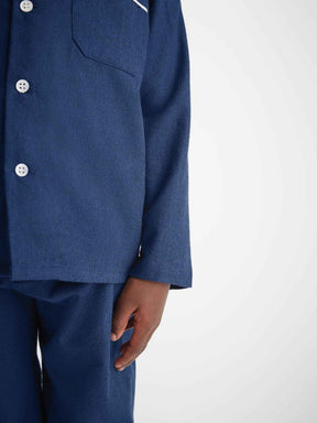 Kids' Pyjamas Balmoral 3 Brushed Cotton Navy