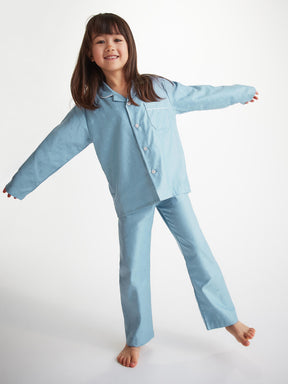 Kids' Pyjamas Cotton Jacquard Blue Seashell Pattern