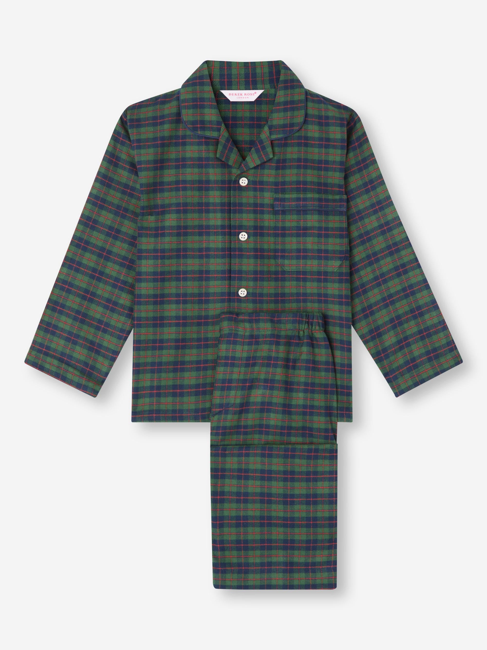 Kids' Pyjamas Kelburn 47 Brushed Cotton Green