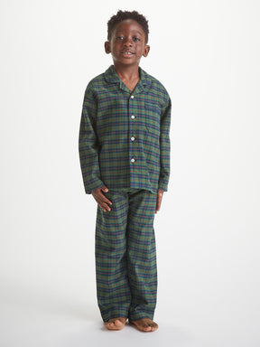 Kids' Pyjamas Kelburn 47 Brushed Cotton Green