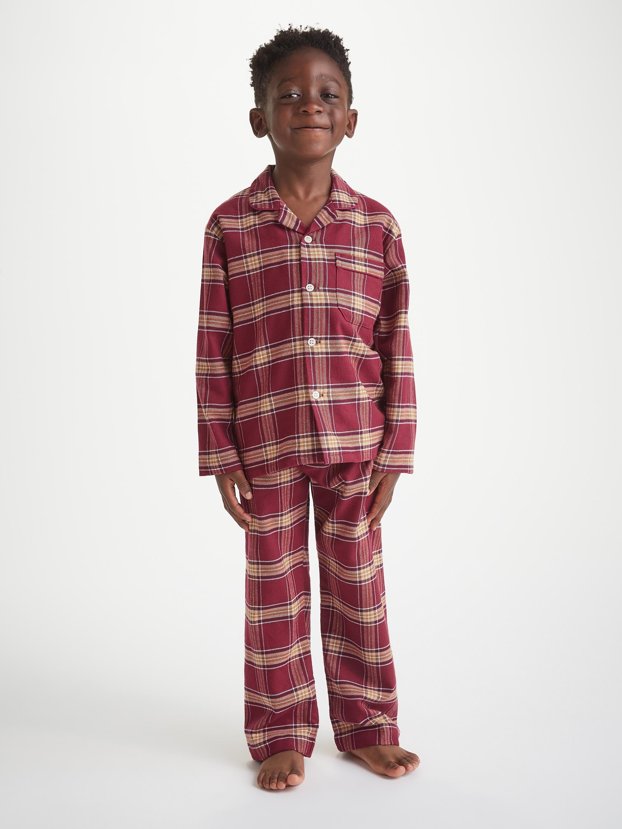 Kids' Pyjamas Kelburn 48 Brushed Cotton Burgundy