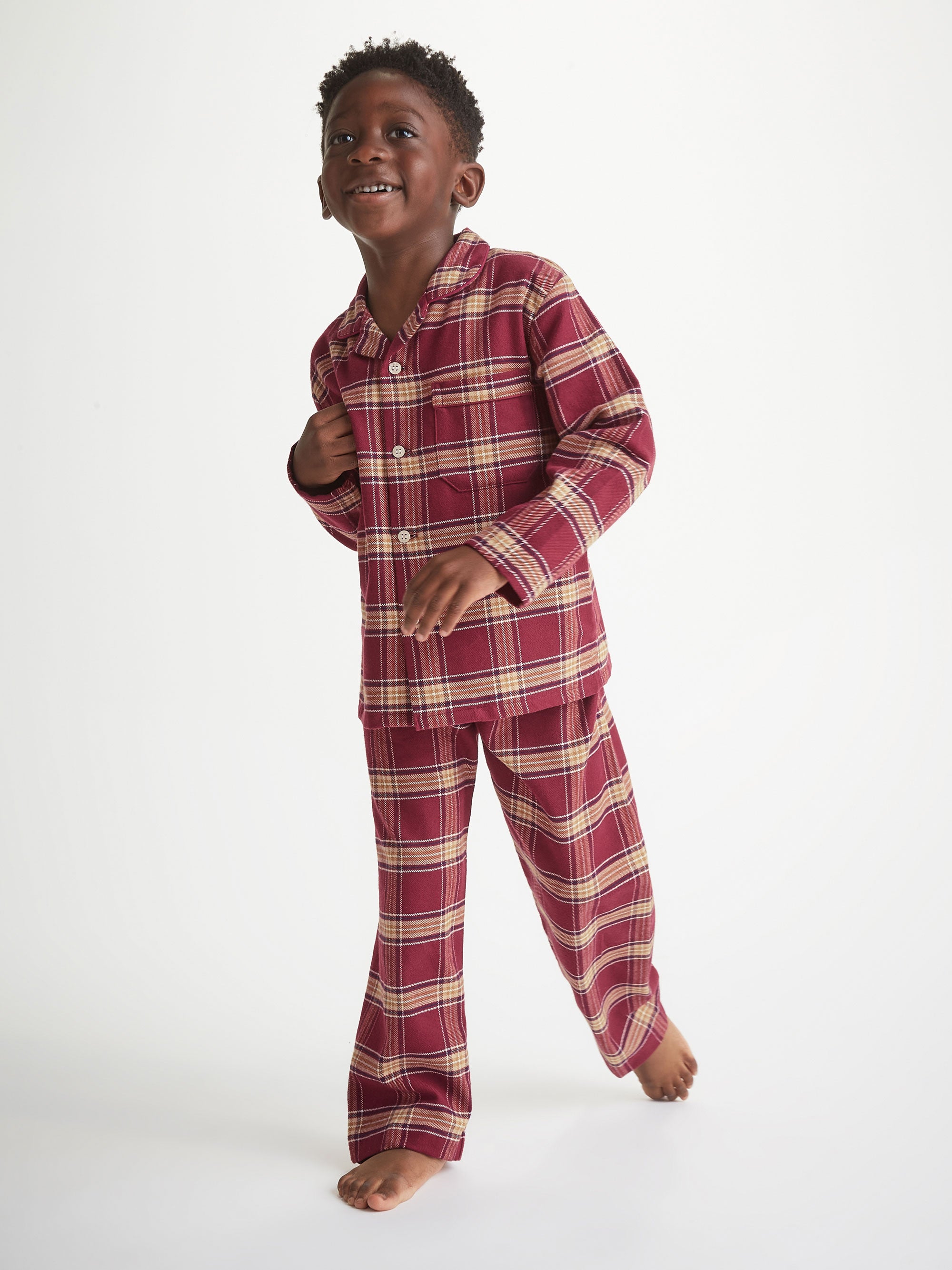 Kids' Pyjamas Kelburn 48 Brushed Cotton Burgundy