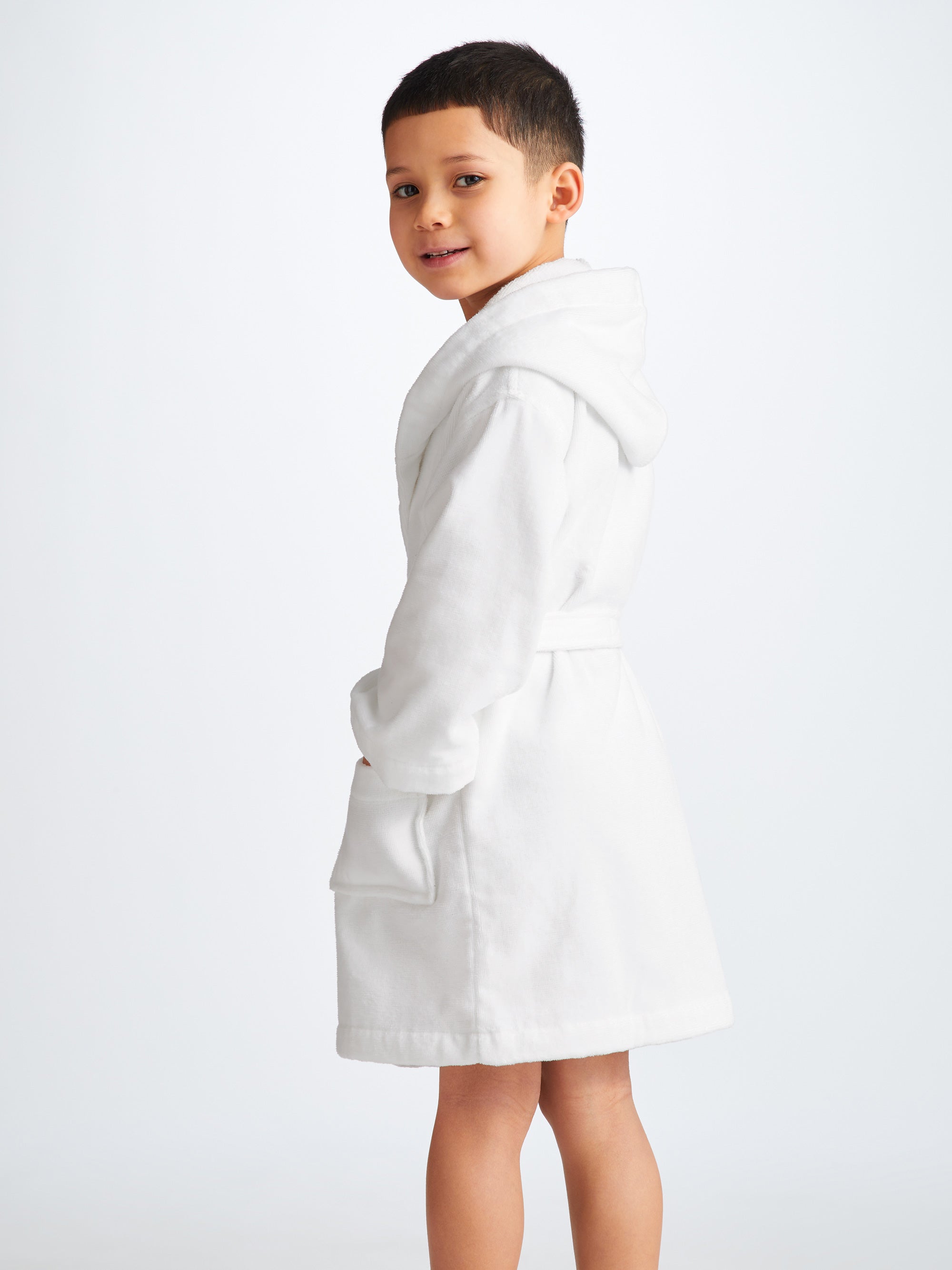 Kids' Bathrobe Triton 10 Terry Cotton White