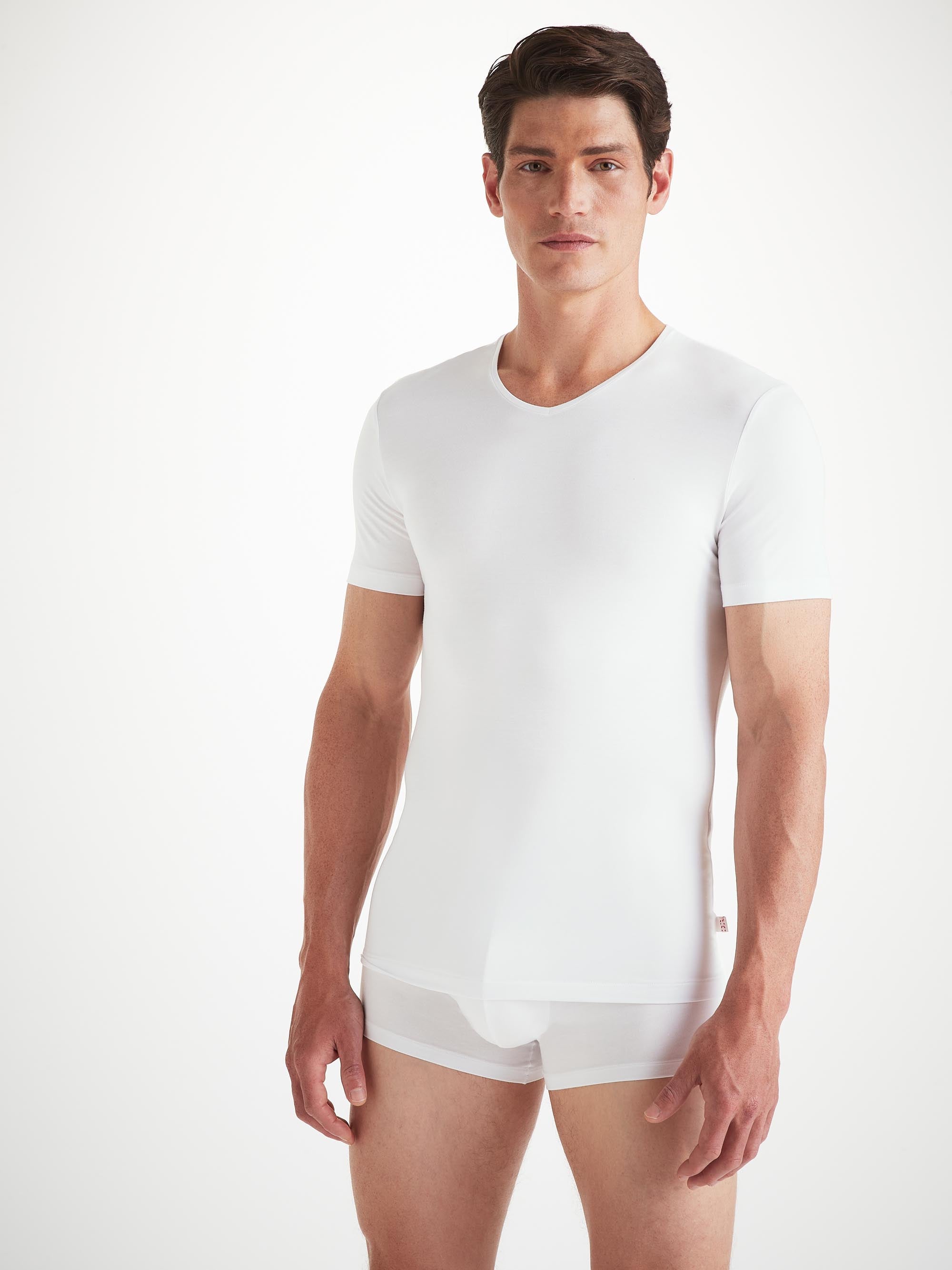 Men's Underwear V-Neck T-Shirt Alex Micro Modal Stretch White