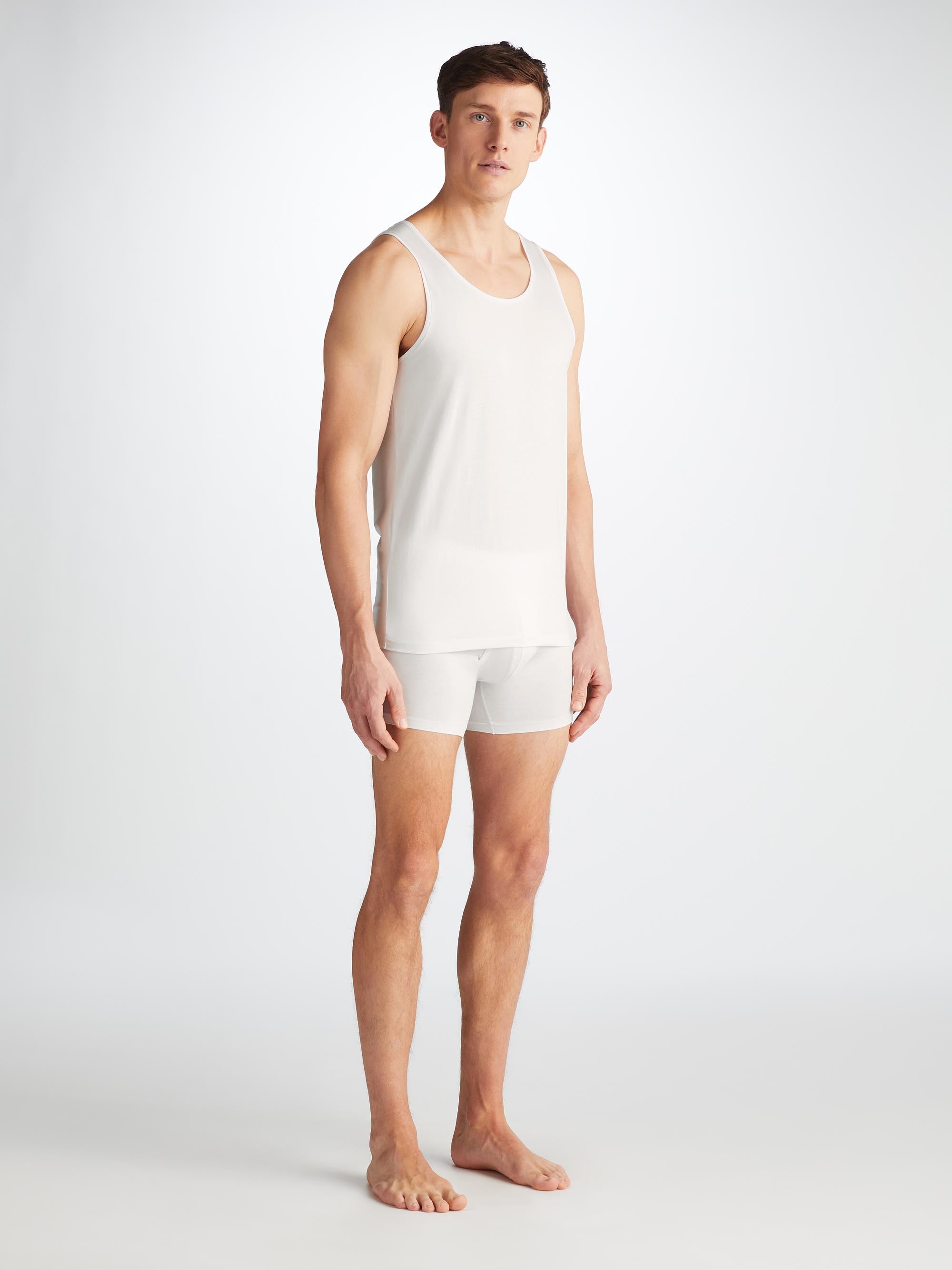 Men's Underwear Tank Top Jack Pima Cotton Stretch White