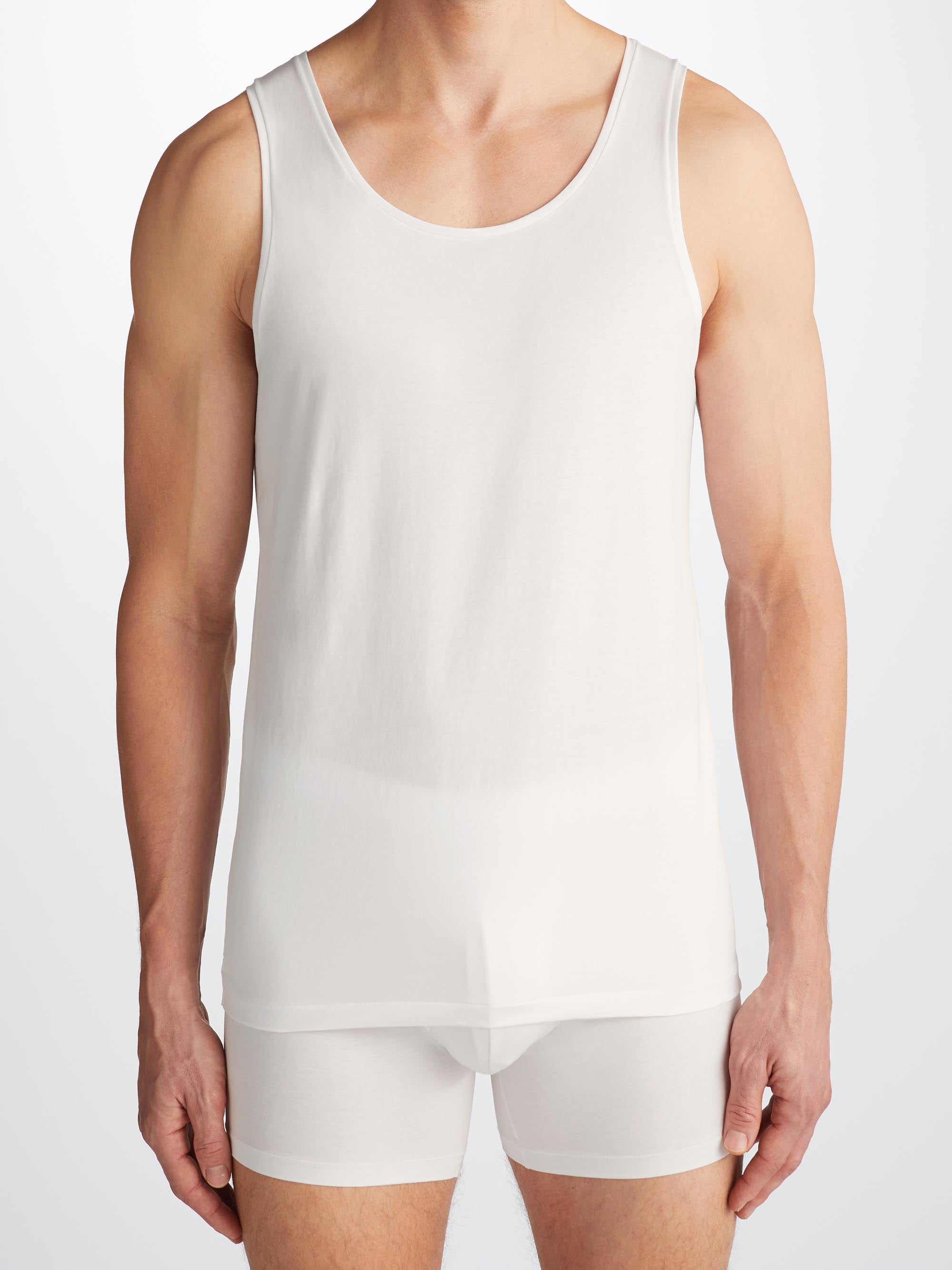 Men's Underwear Tank Top Jack Pima Cotton Stretch White