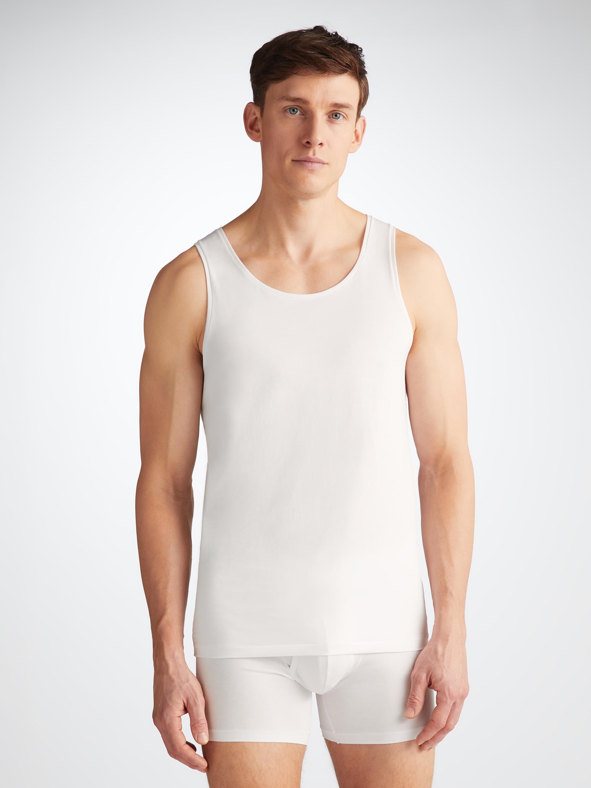 Men's Underwear Tank Top Jack Pima Cotton Stretch White