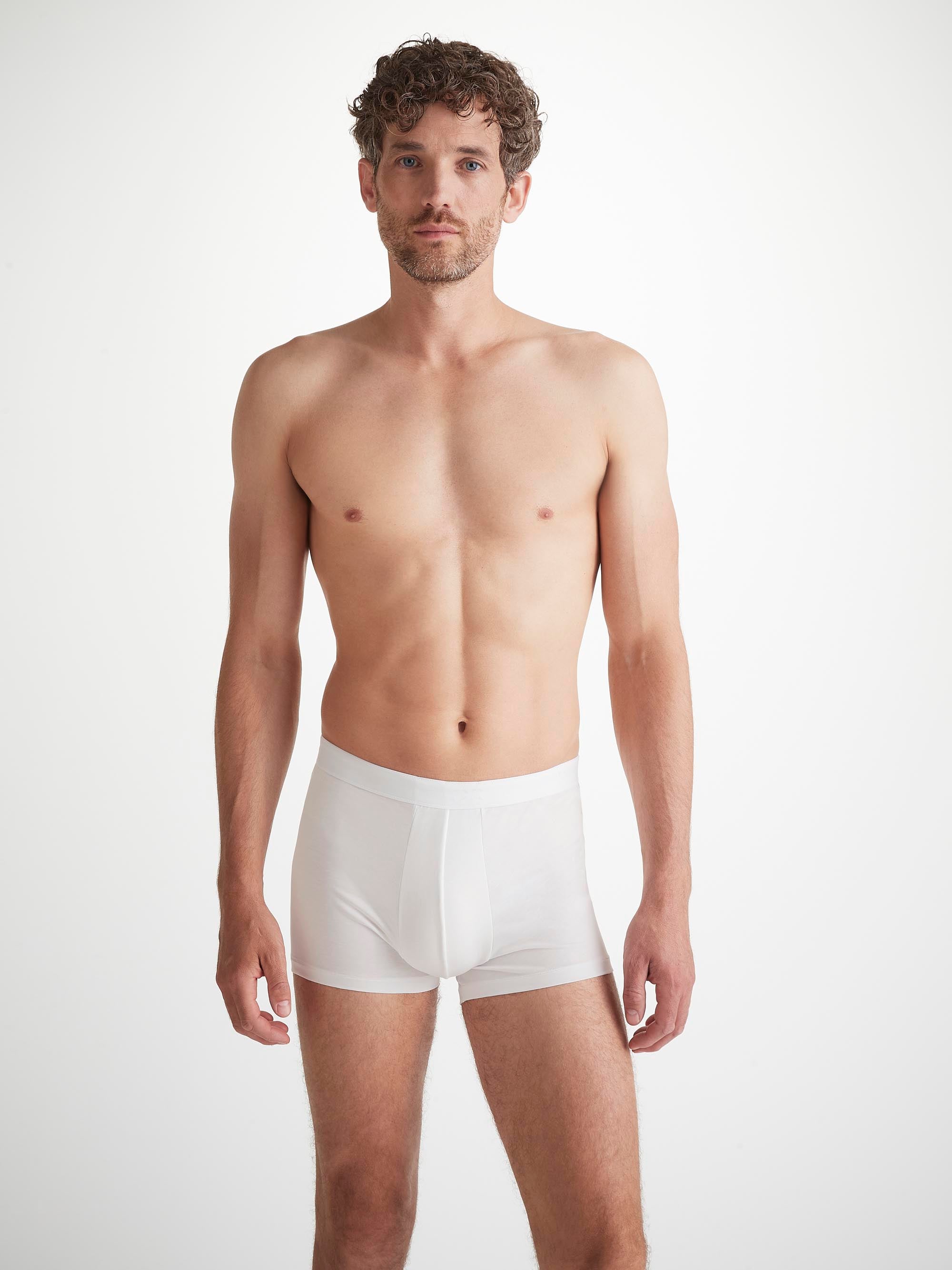 Men's Boxer Briefs Jack Pima Cotton Stretch White