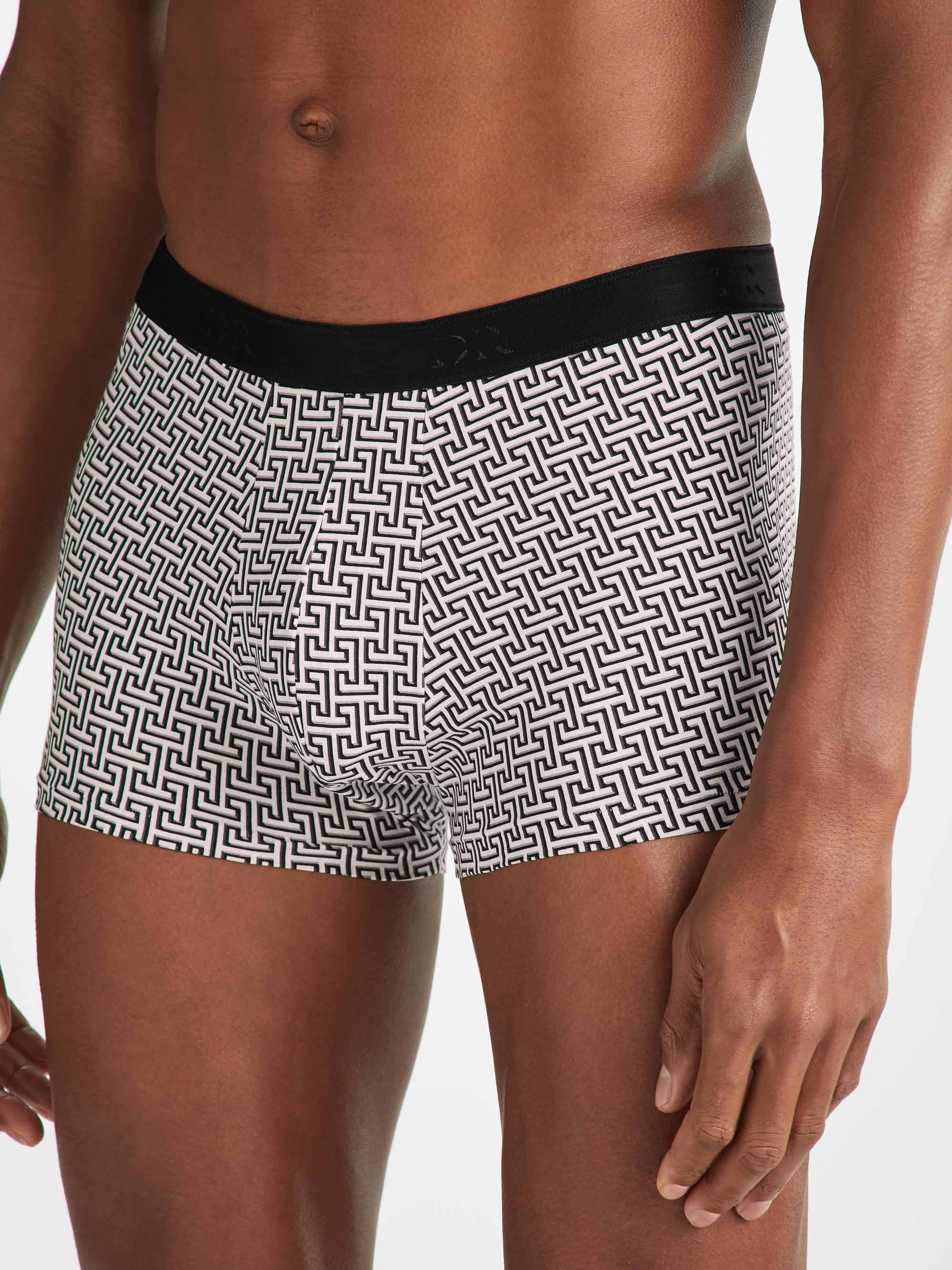 Men's Boxer Briefs Geometric 7 Pima Cotton Stretch Black