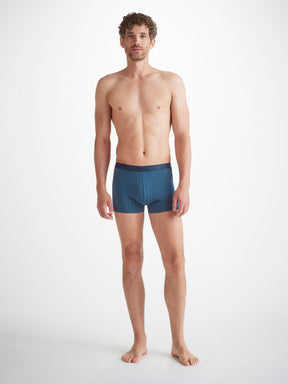 Men's Boxer Briefs Geometric Pima Cotton Stretch Navy