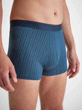 Men's Boxer Briefs Geometric Pima Cotton Stretch Navy