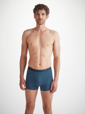 Men's Boxer Briefs Geometric Pima Cotton Stretch Navy