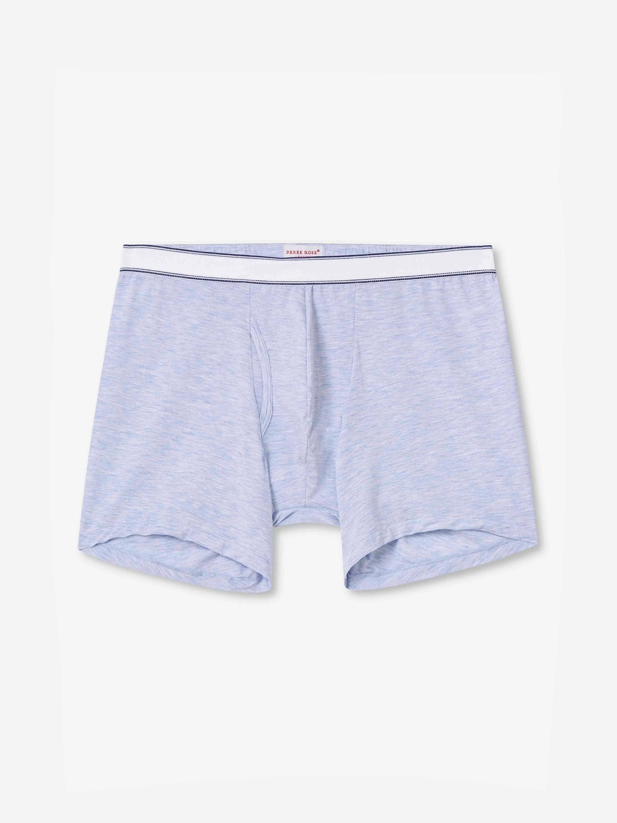 Men's Trunks Ethan Micro Modal Stretch Light Blue Marl