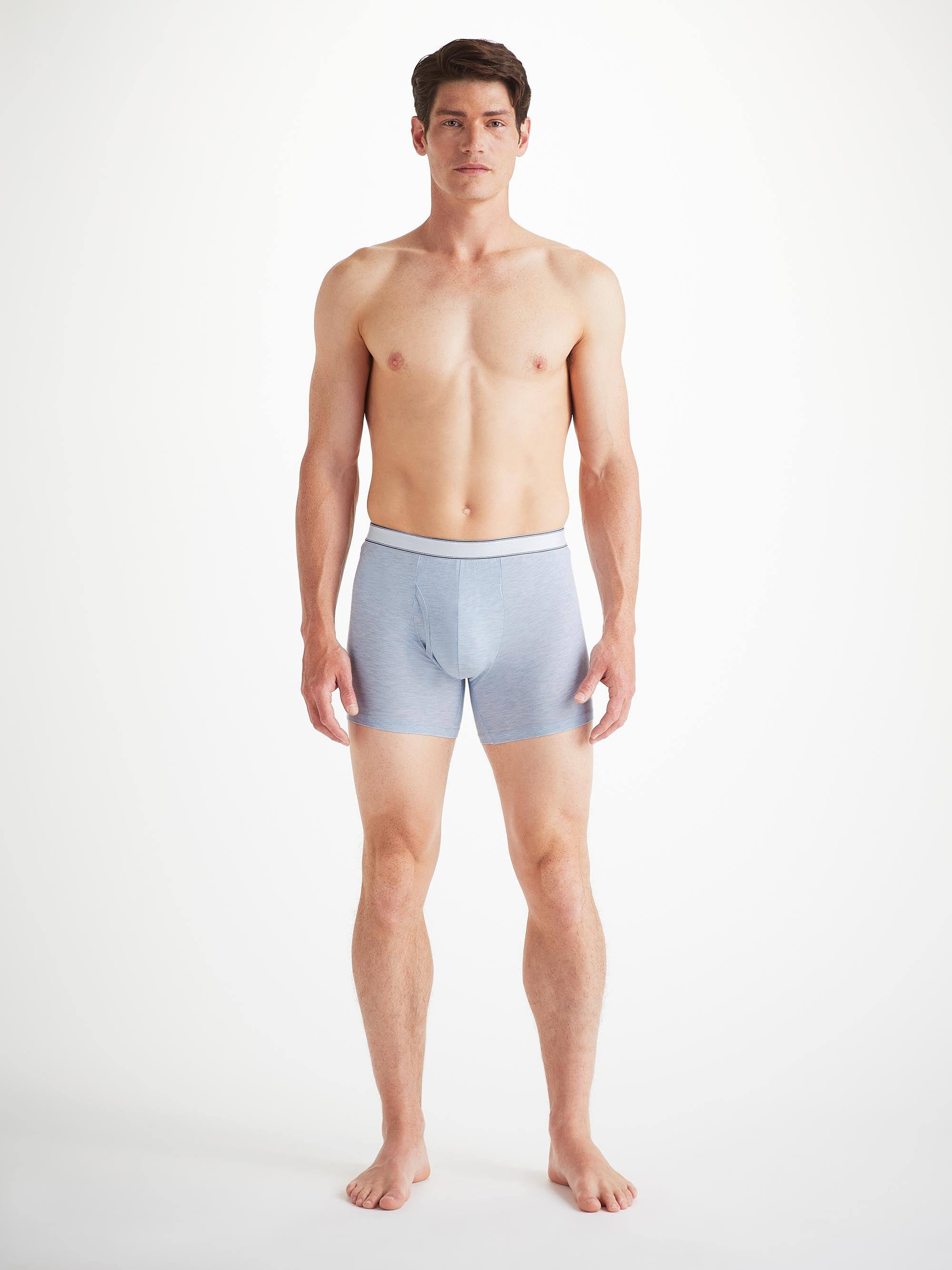 Men's Trunks Ethan Micro Modal Stretch Light Blue Marl