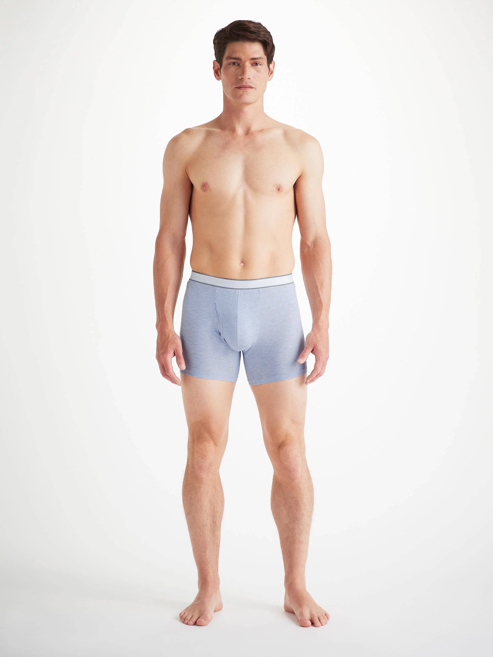 Men's Trunks Ethan Micro Modal Stretch Light Blue Marl