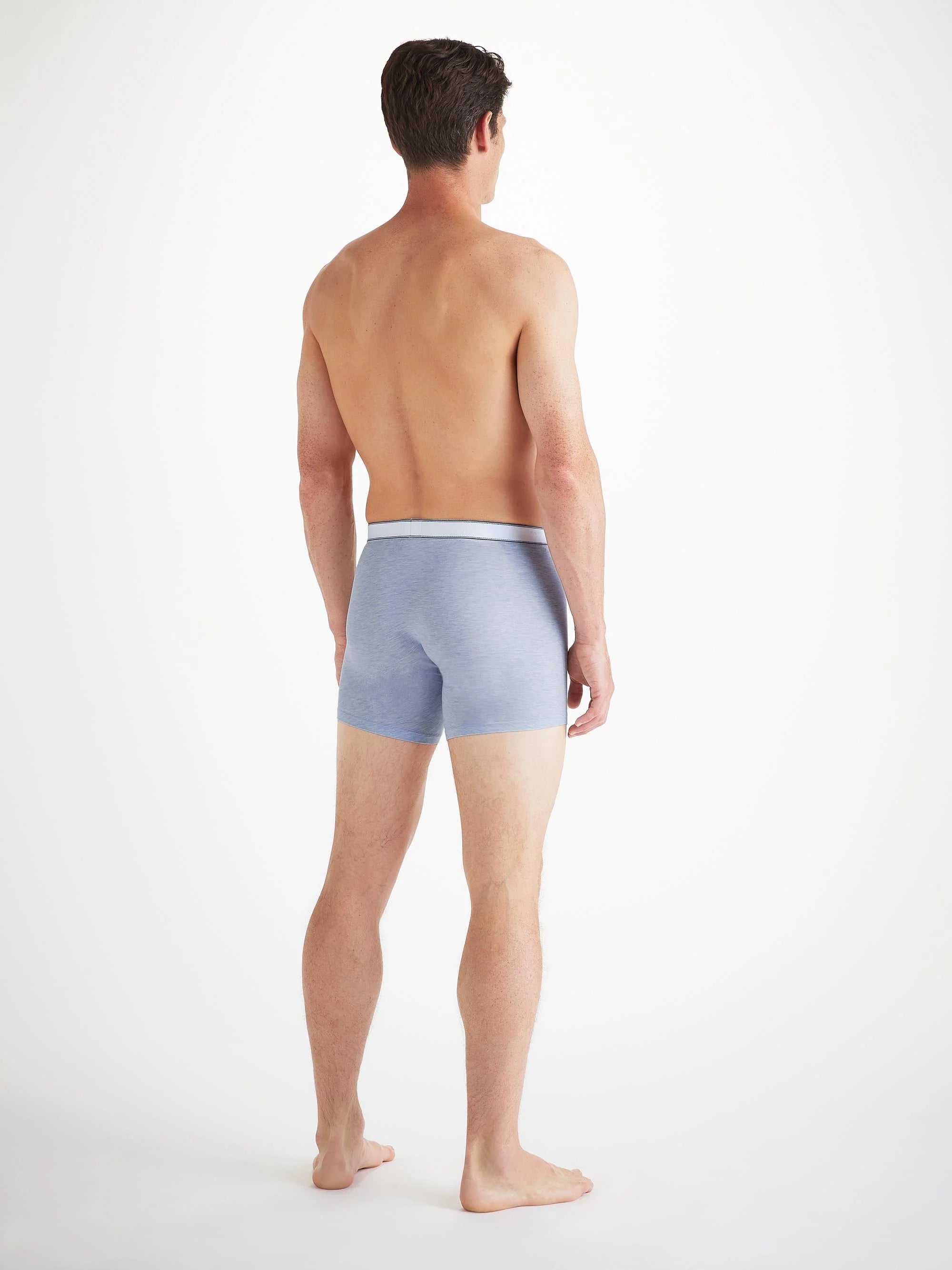 Men's Trunks Ethan Micro Modal Stretch Light Blue Marl