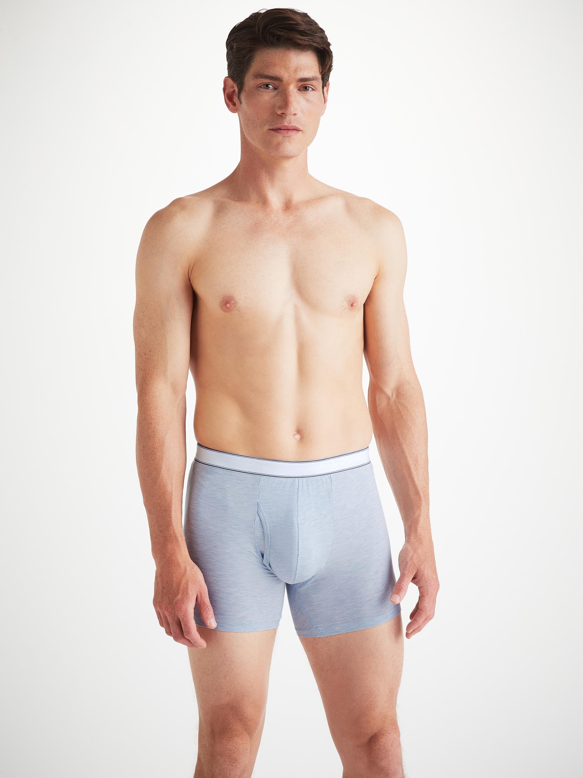 Men's Trunks Ethan Micro Modal Stretch Light Blue Marl